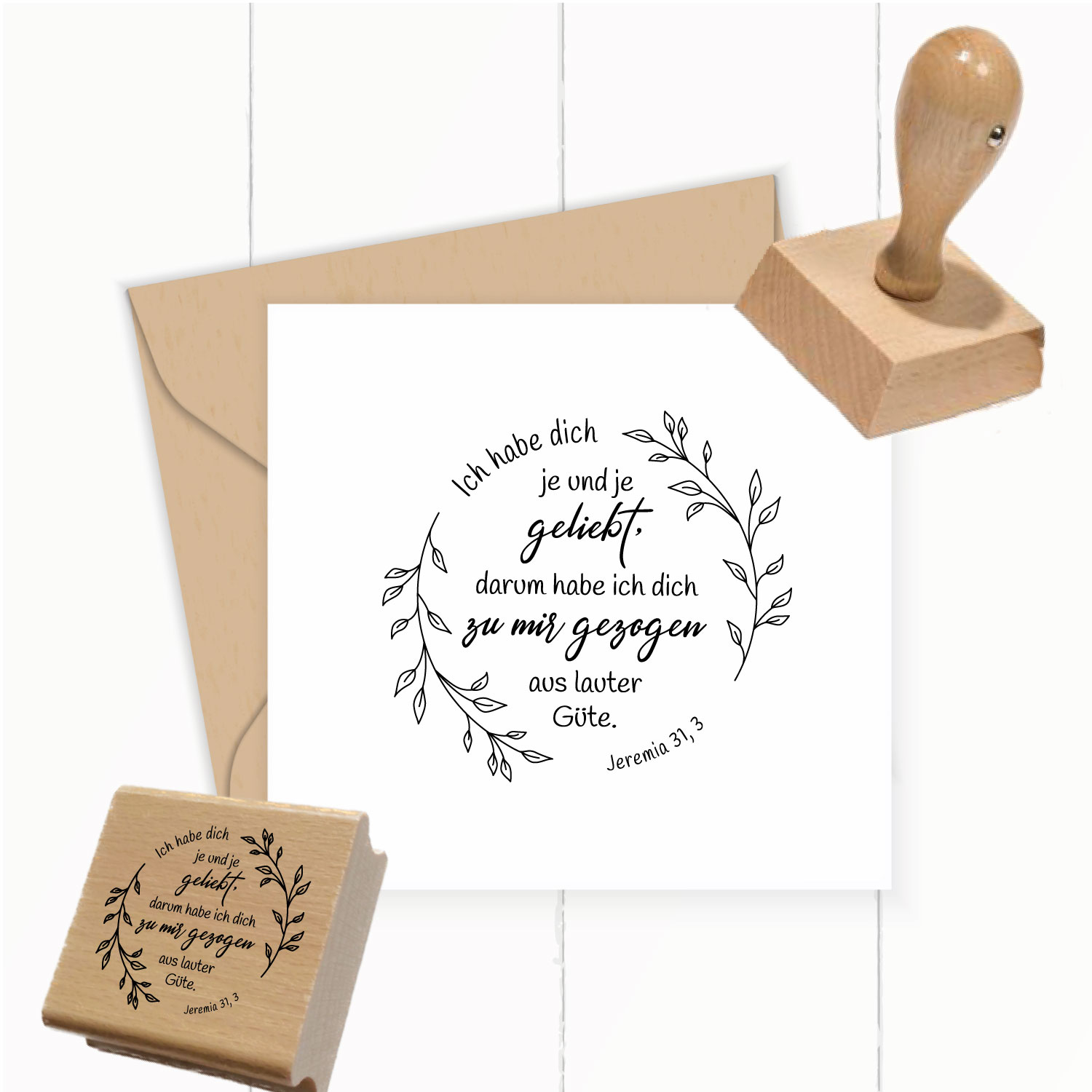 Bibelversstempel - Ich habe dich je und je geliebt - Jeremia 31,3 - ST0246