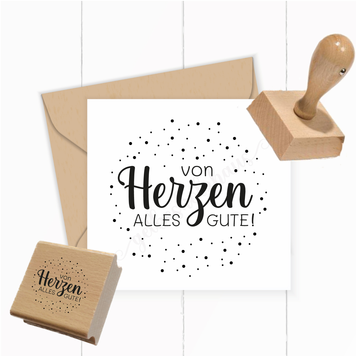 Konfetti-STEMPEL von Herzen alles Gute! - ST0204