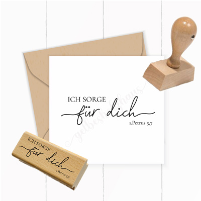 Bibelvers-STEMPEL 1.Petrus 5,7 - Ich sorge für dich - ST0201