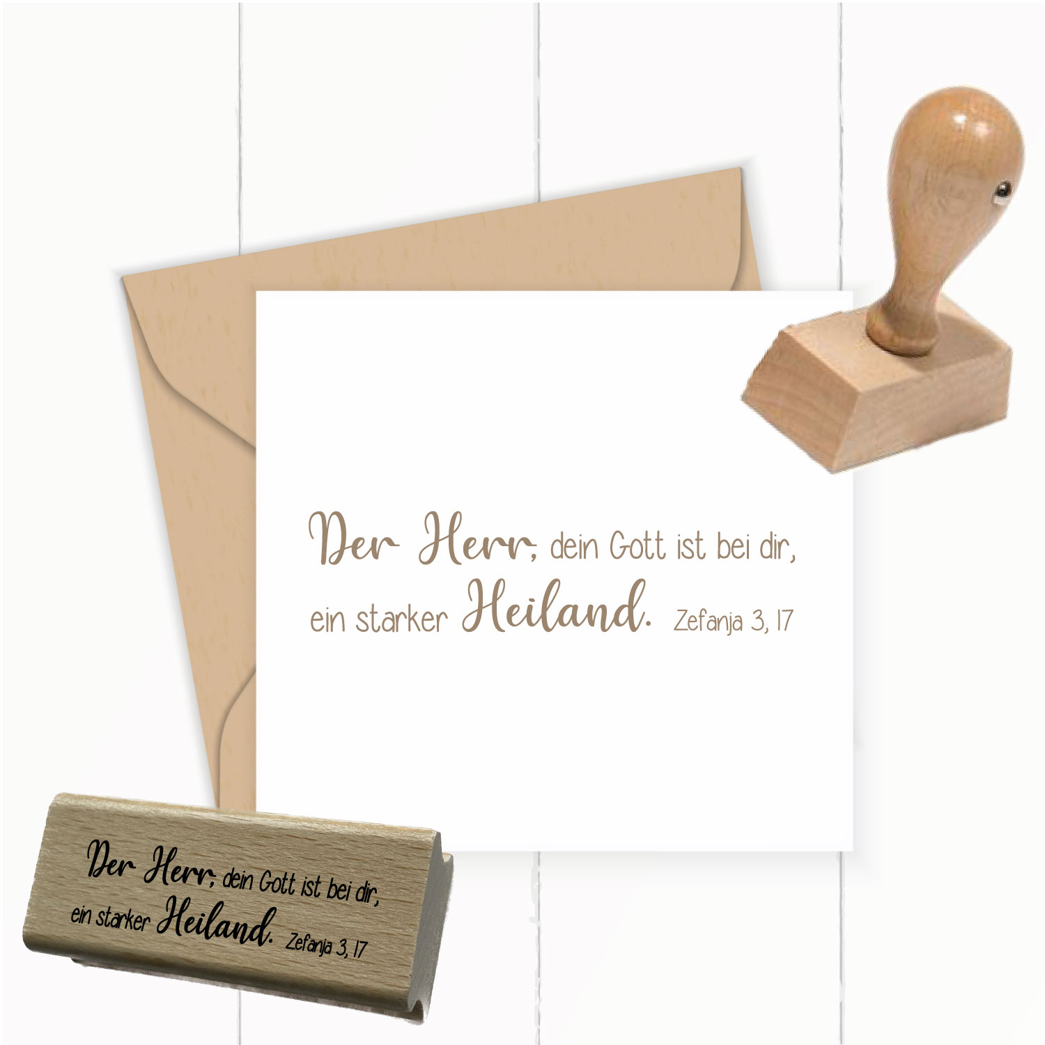 Bibelversstempel Der Herr, dein Gott ist bei dir - Zefanja 3,17 - ST0245