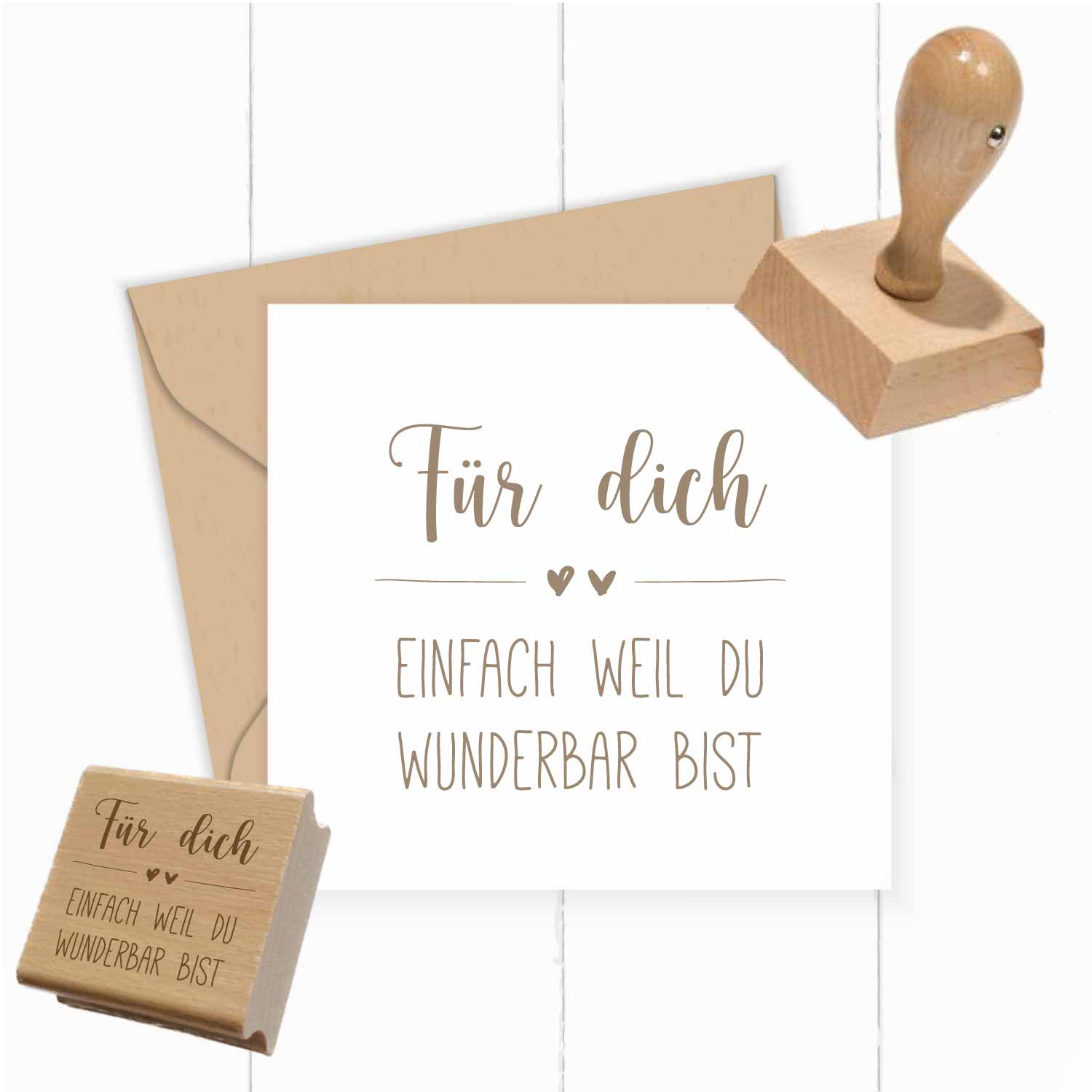 Herzchen Stempel – Für dich | Einfach weil du wunderbar bist - ST0366