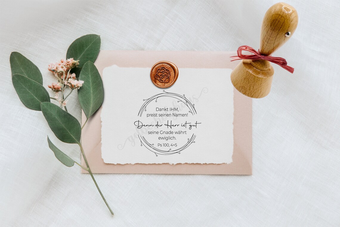 Bibelversstempel - Dankt IHM, preist seinen Namen! Psalm 100,4+5