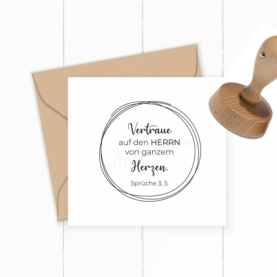 Bibelversstempel - Vertraue auf den HERRN - Sprüche 3,5