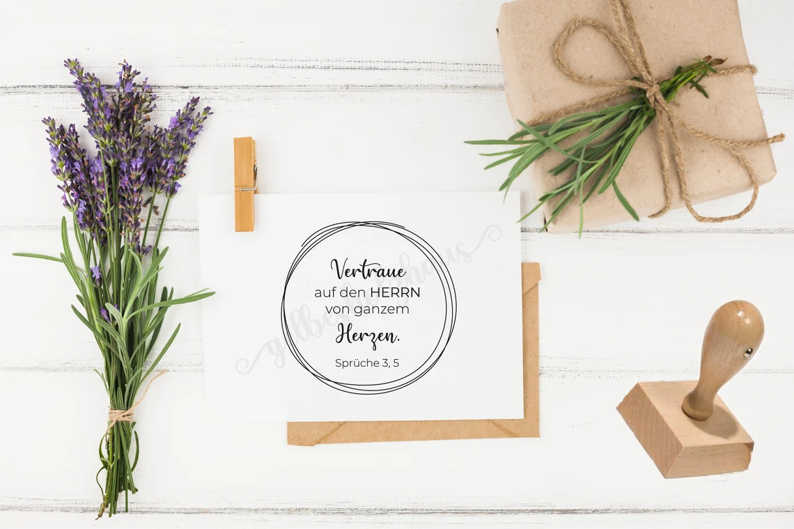 Bibelversstempel - Vertraue auf den HERRN - Sprüche 3,5