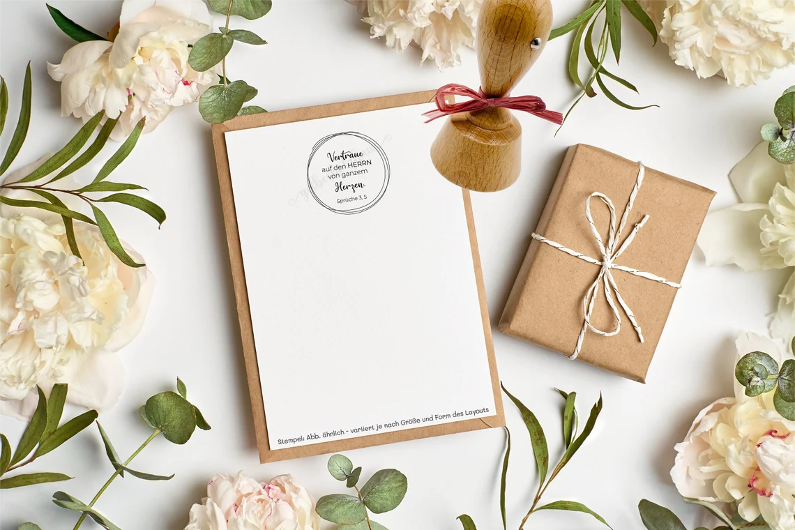 Bibelversstempel - Vertraue auf den HERRN - Sprüche 3,5