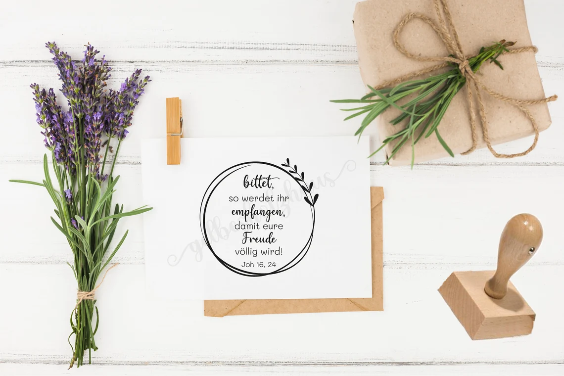Bibelversstempel - bittet, so werdet ihr empfangen - Johannes 16,24