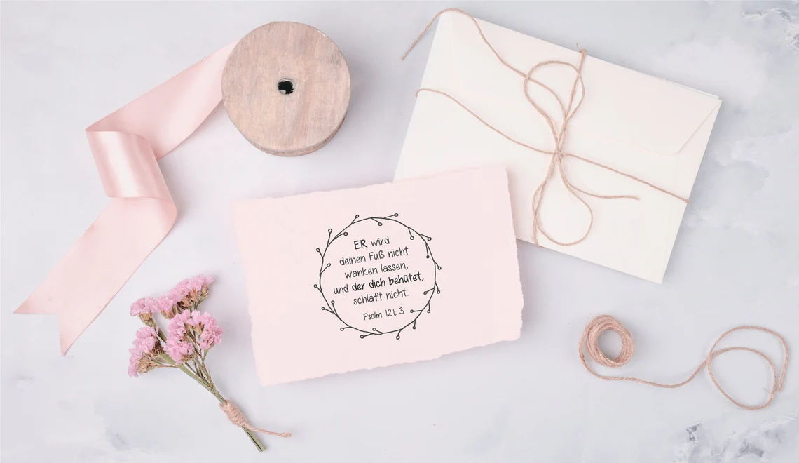 Bibelversstempel - ER wird deinen Fuß nicht wanken lassen - Psalm 121,3