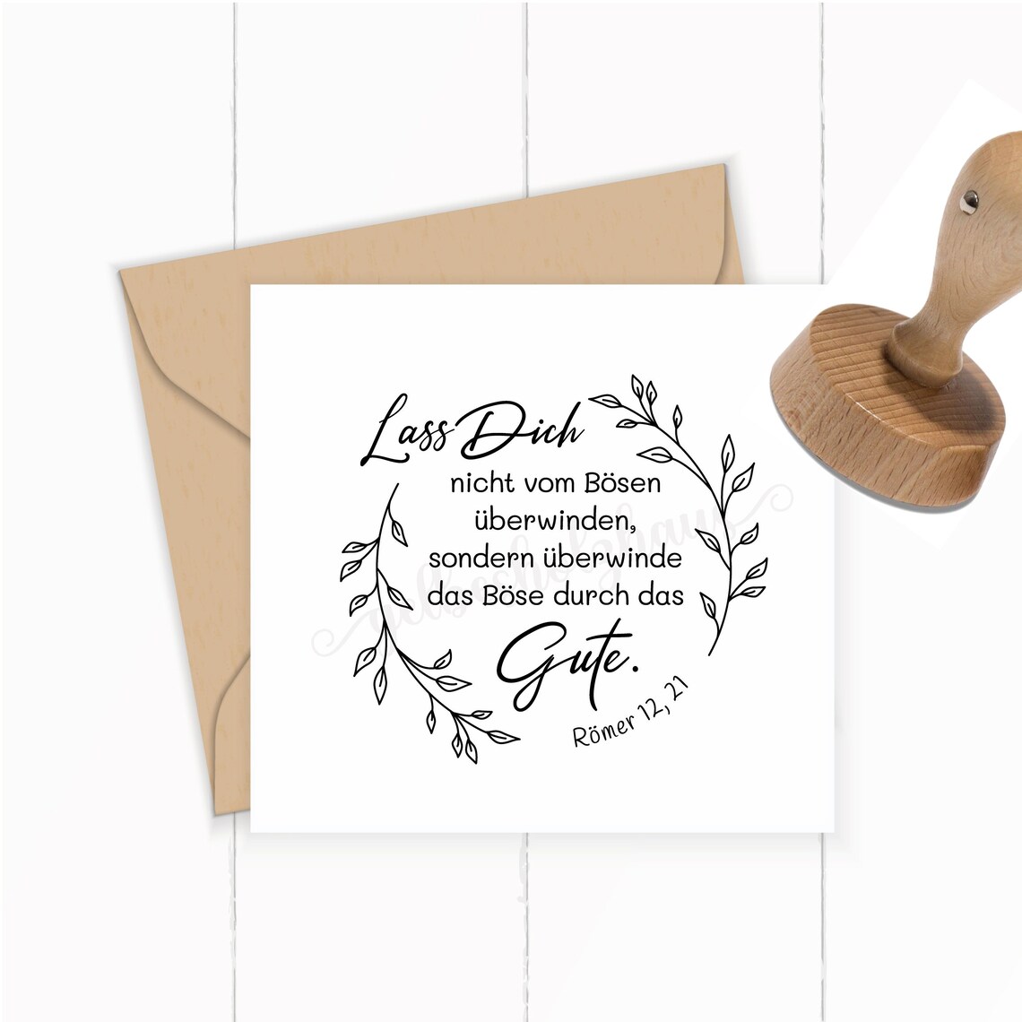 Bibelvers STEMPEL "Römer 12, 21 - Lass dich nicht vom Bösen überwinden"