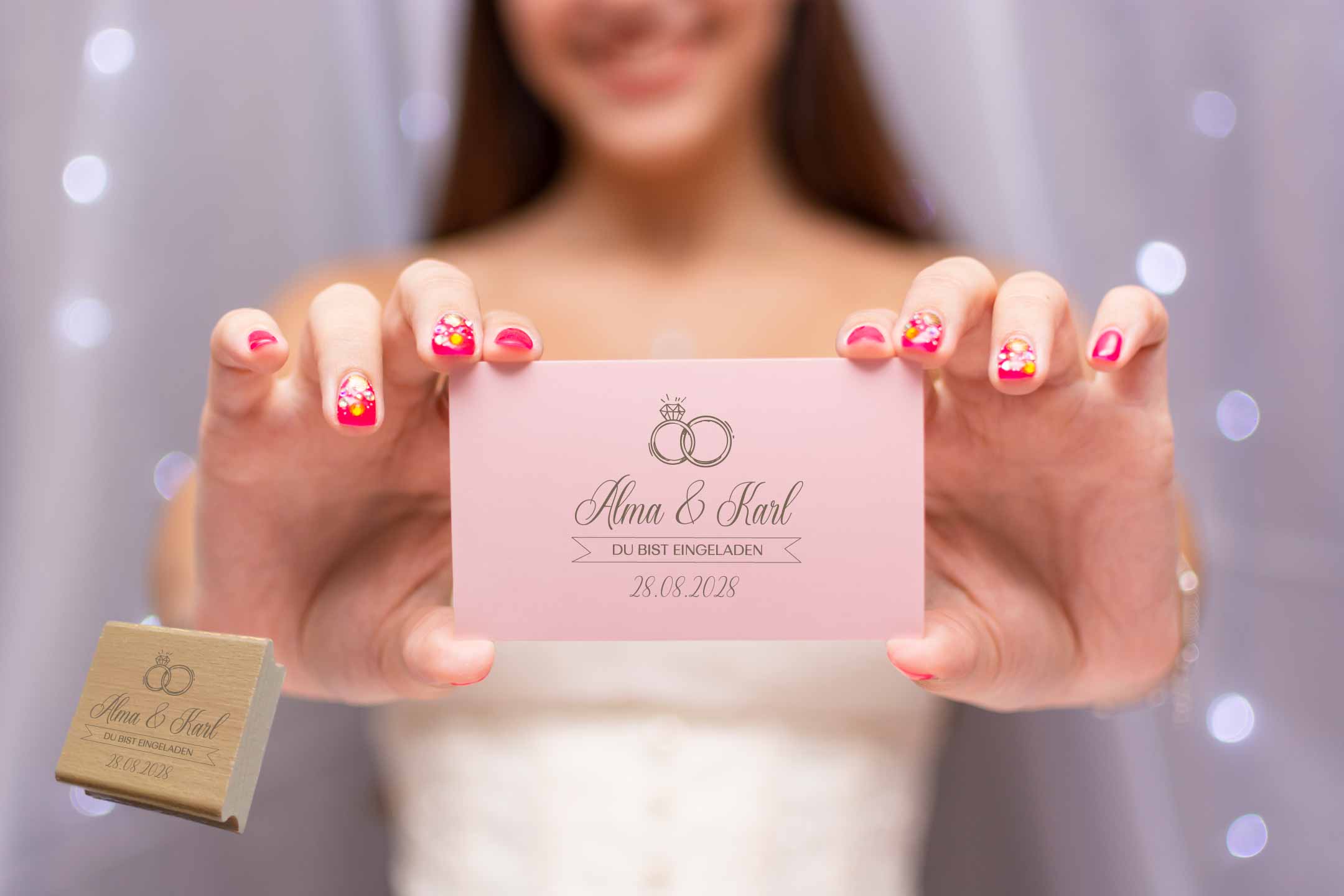 Personalisierter Hochzeits-STEMPEL "Alma & Karl"