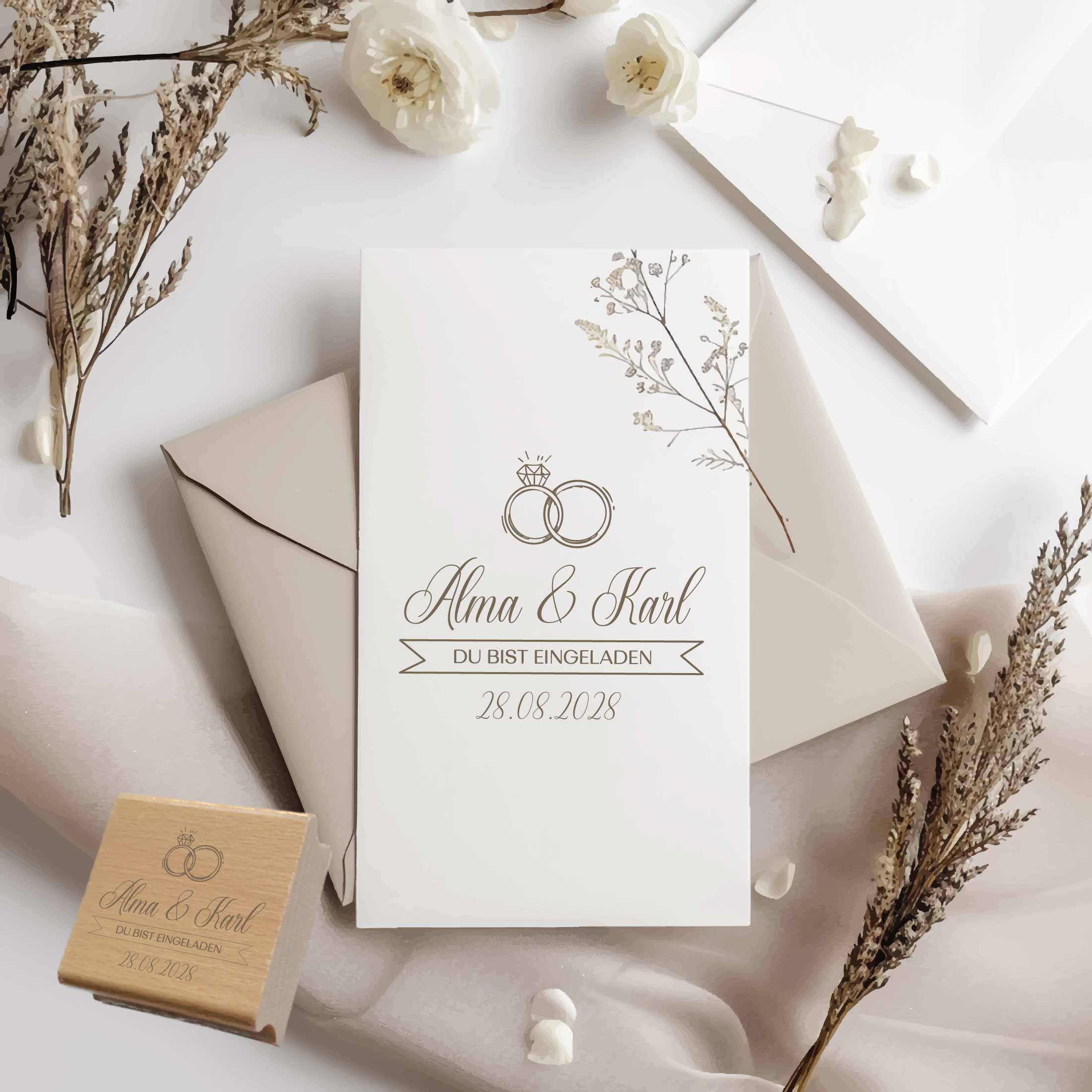 Personalisierter Hochzeits-STEMPEL "Alma & Karl"