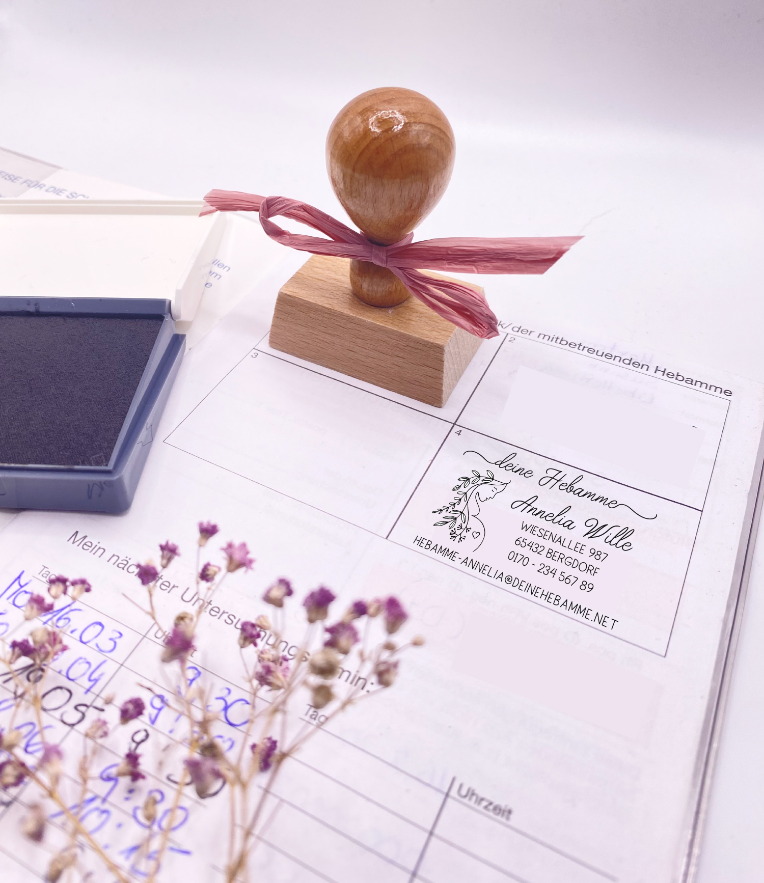 AdressSTEMPEL für Hebammen und Geburtshelfer "Annelia"