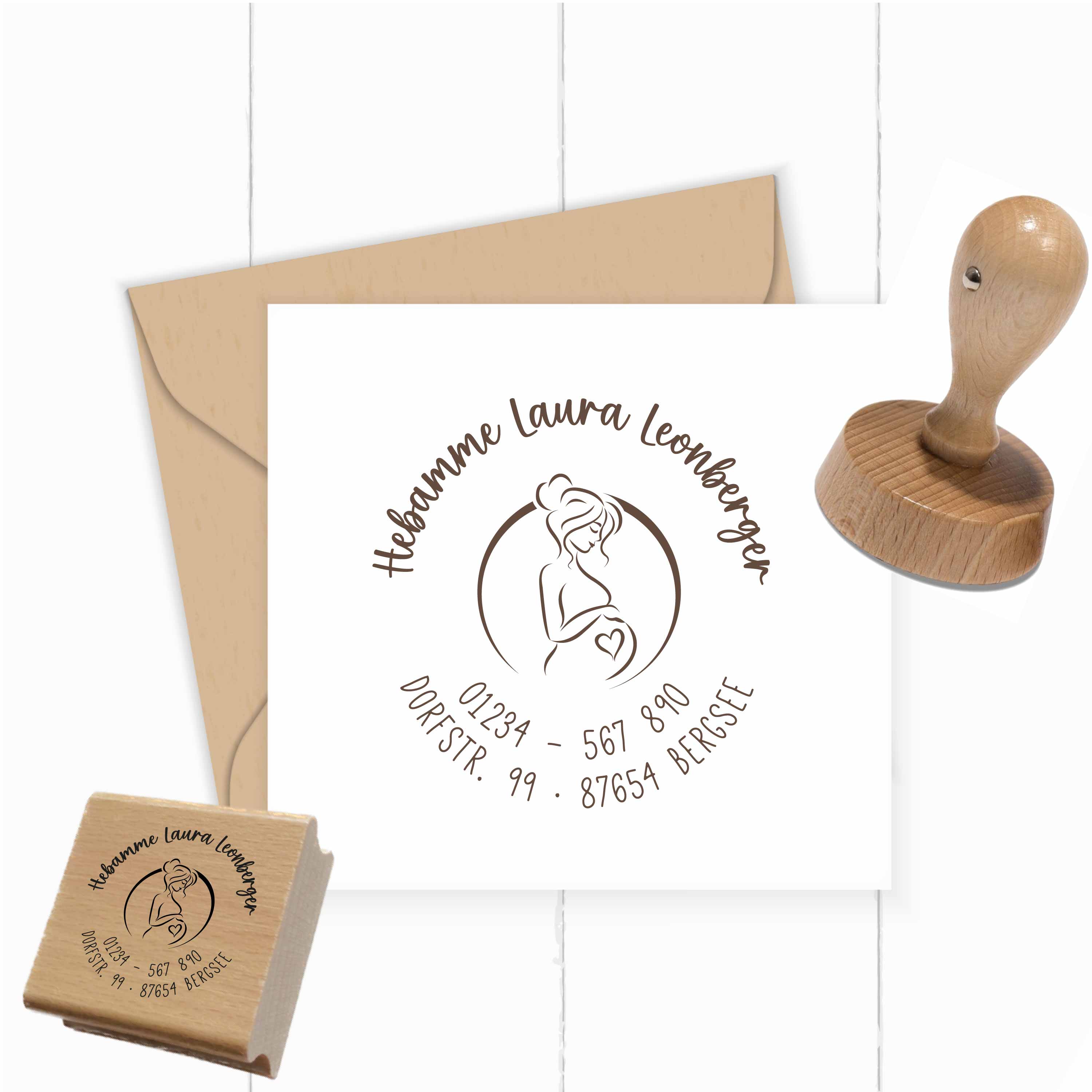 AdressSTEMPEL für Hebammen und Geburtshelfer "Babybauch"