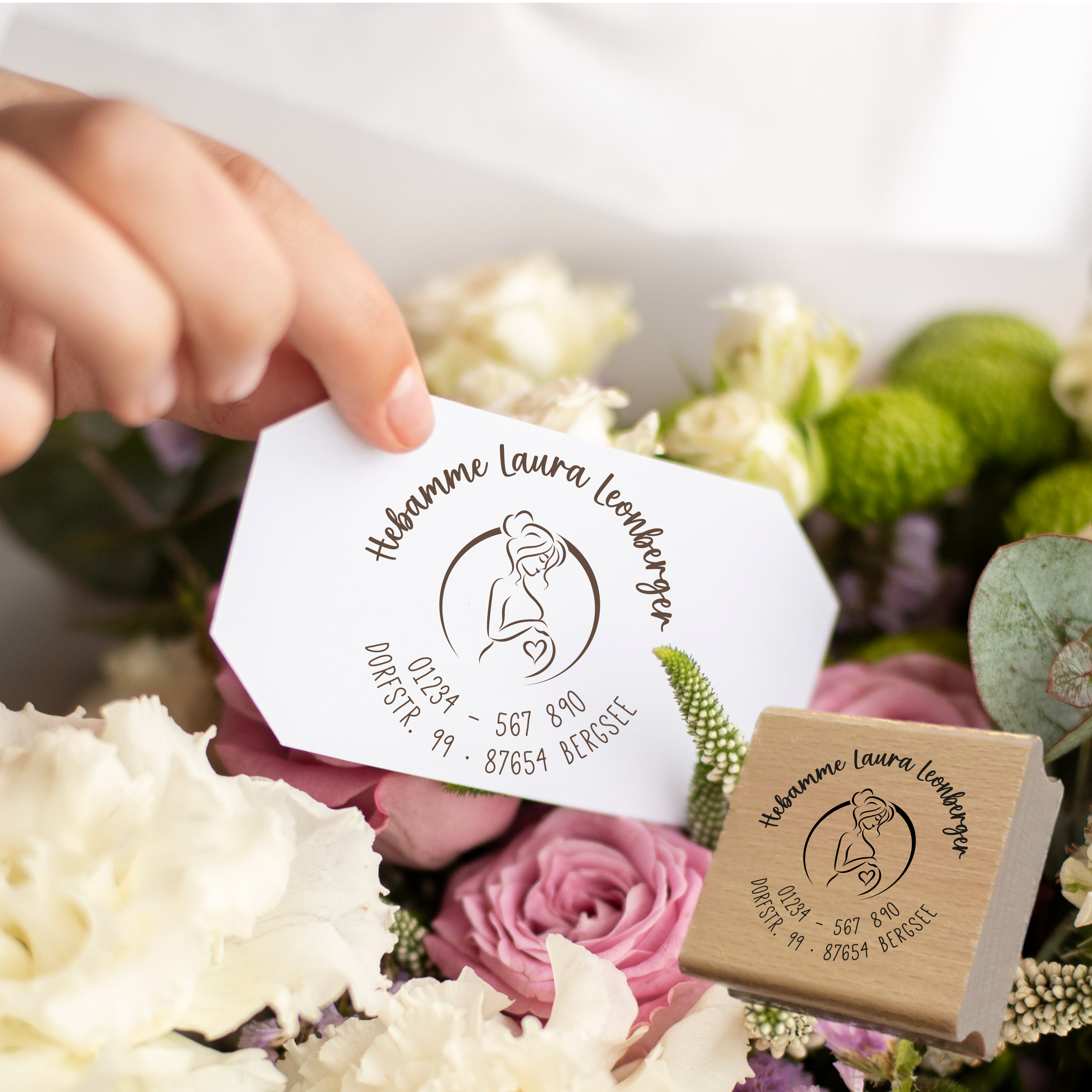 AdressSTEMPEL für Hebammen und Geburtshelfer "Babybauch"