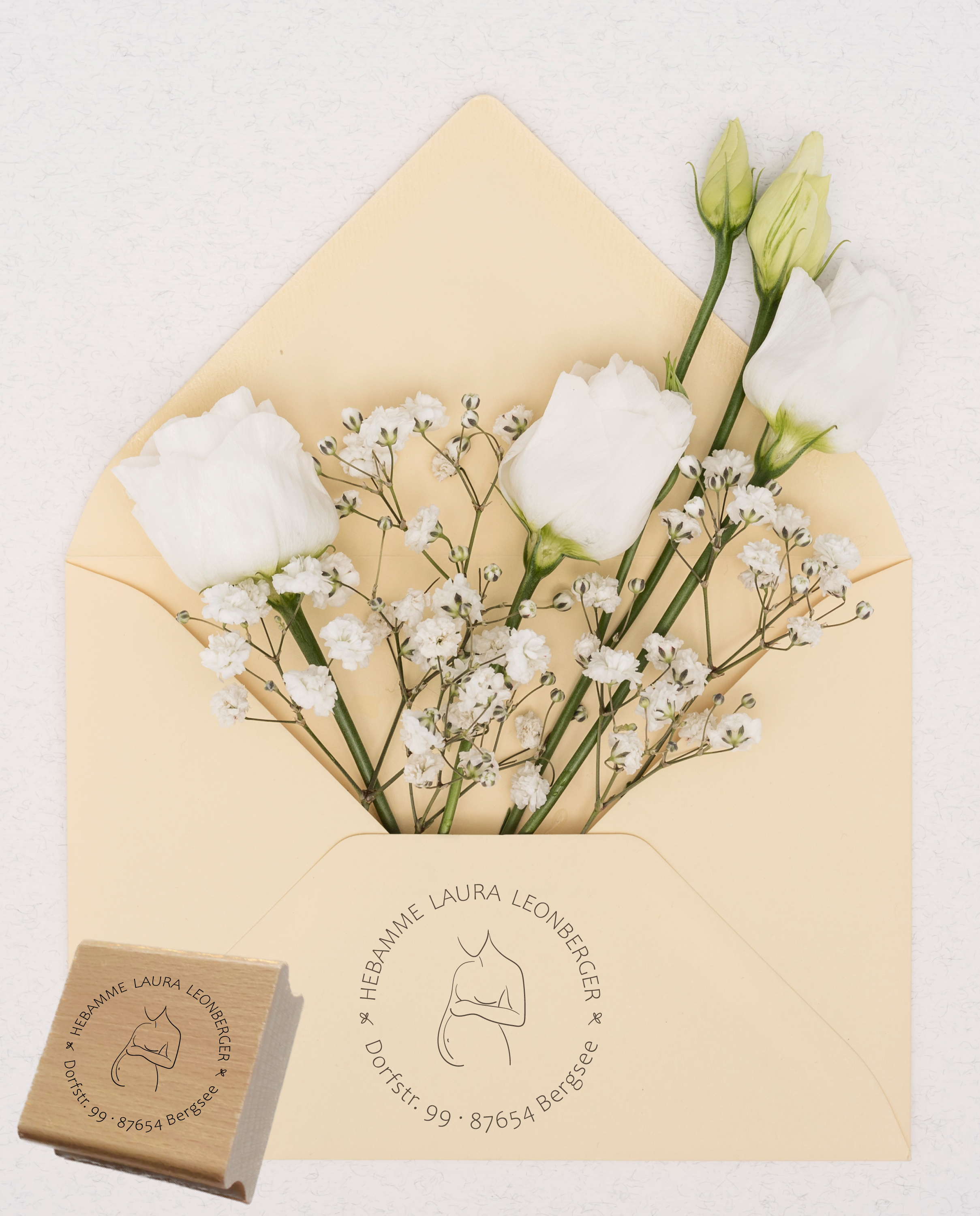 AdressSTEMPEL für Hebammen und Geburtshelfer "Bauch"