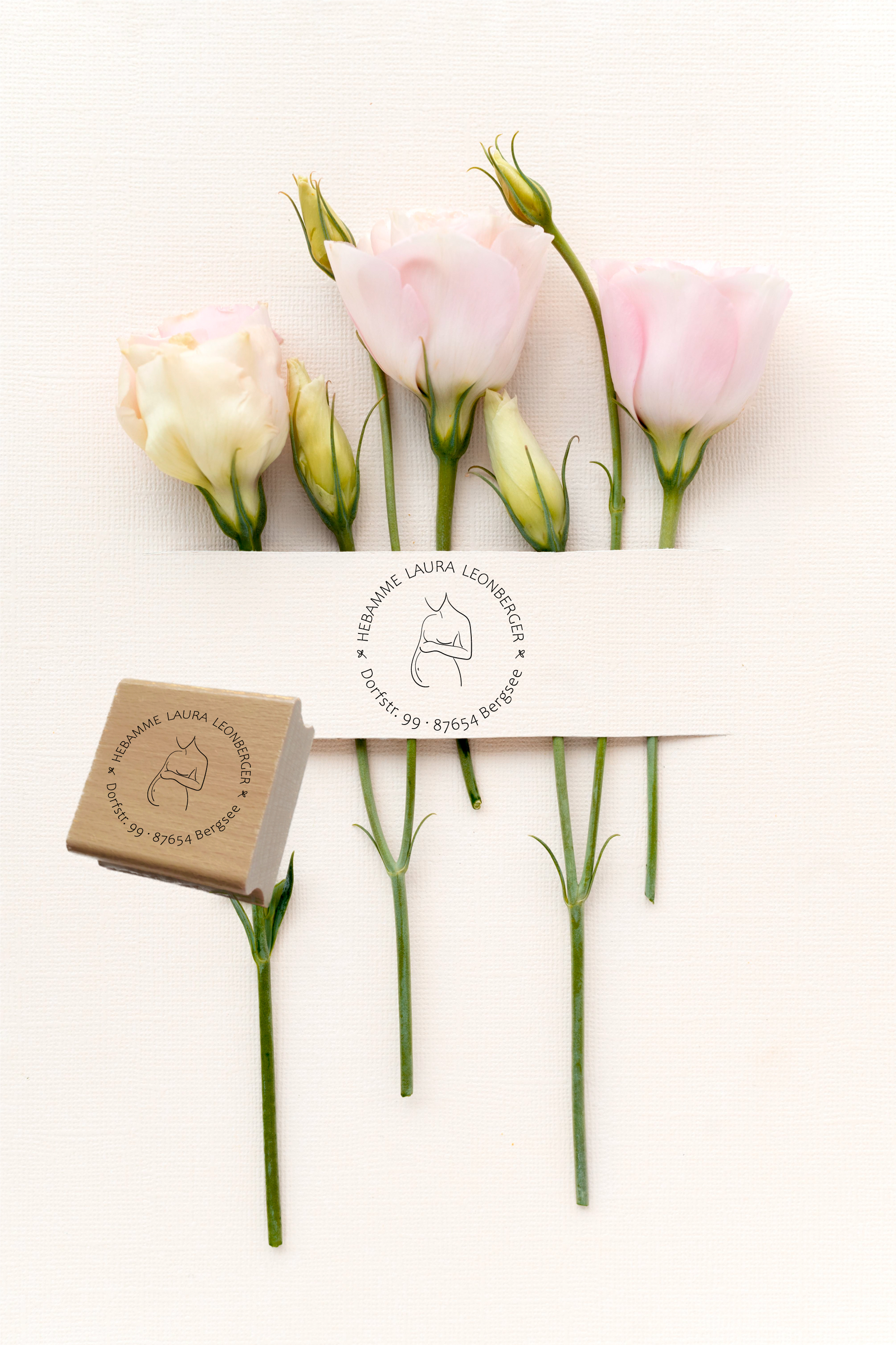 AdressSTEMPEL für Hebammen und Geburtshelfer "Bauch"