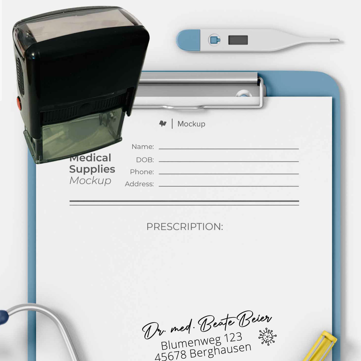 Praxisstempel | Arztstempel – passend für's Impfausweis-Feld