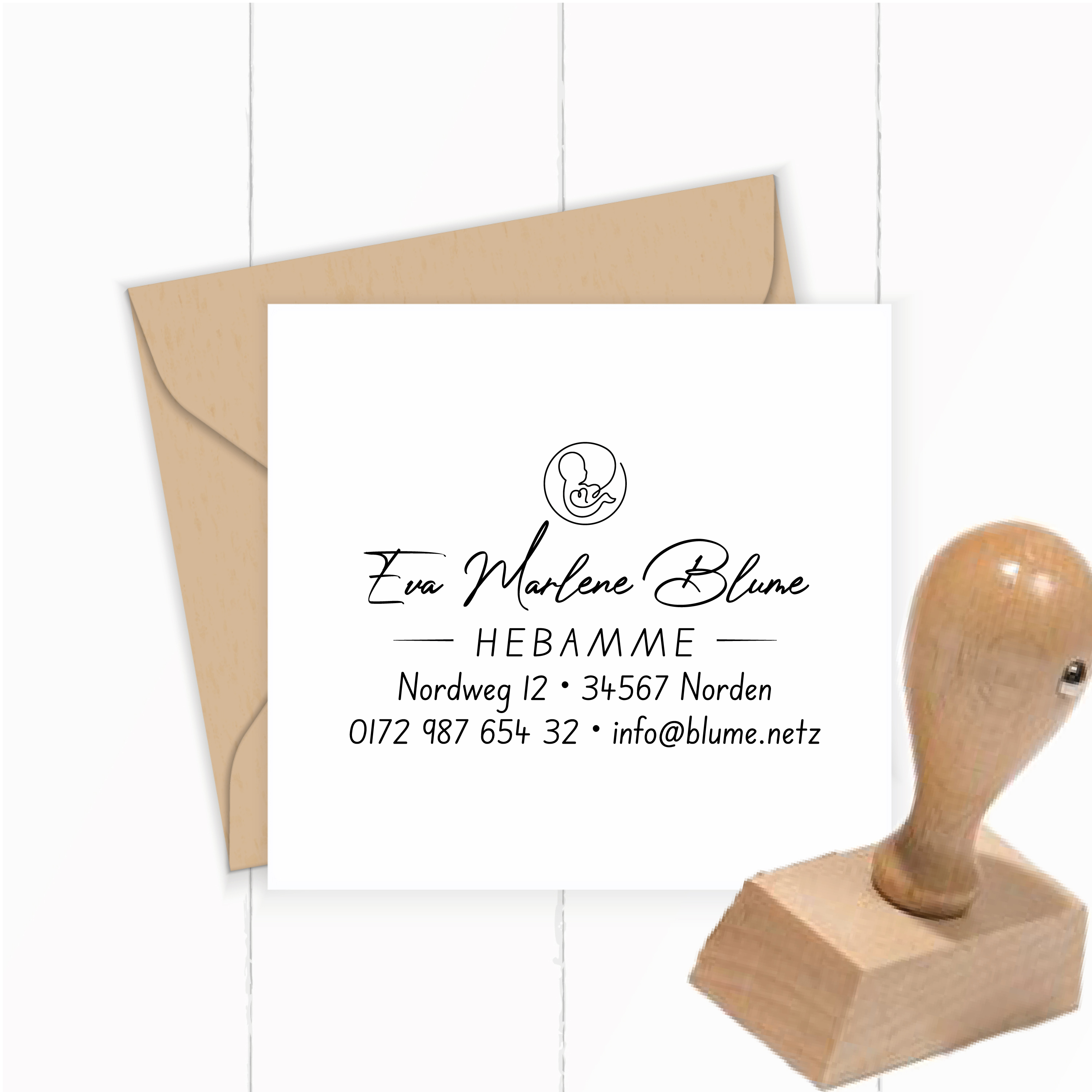 Personalisierter Hebammenstempel<br> – passend für den Mutterpass