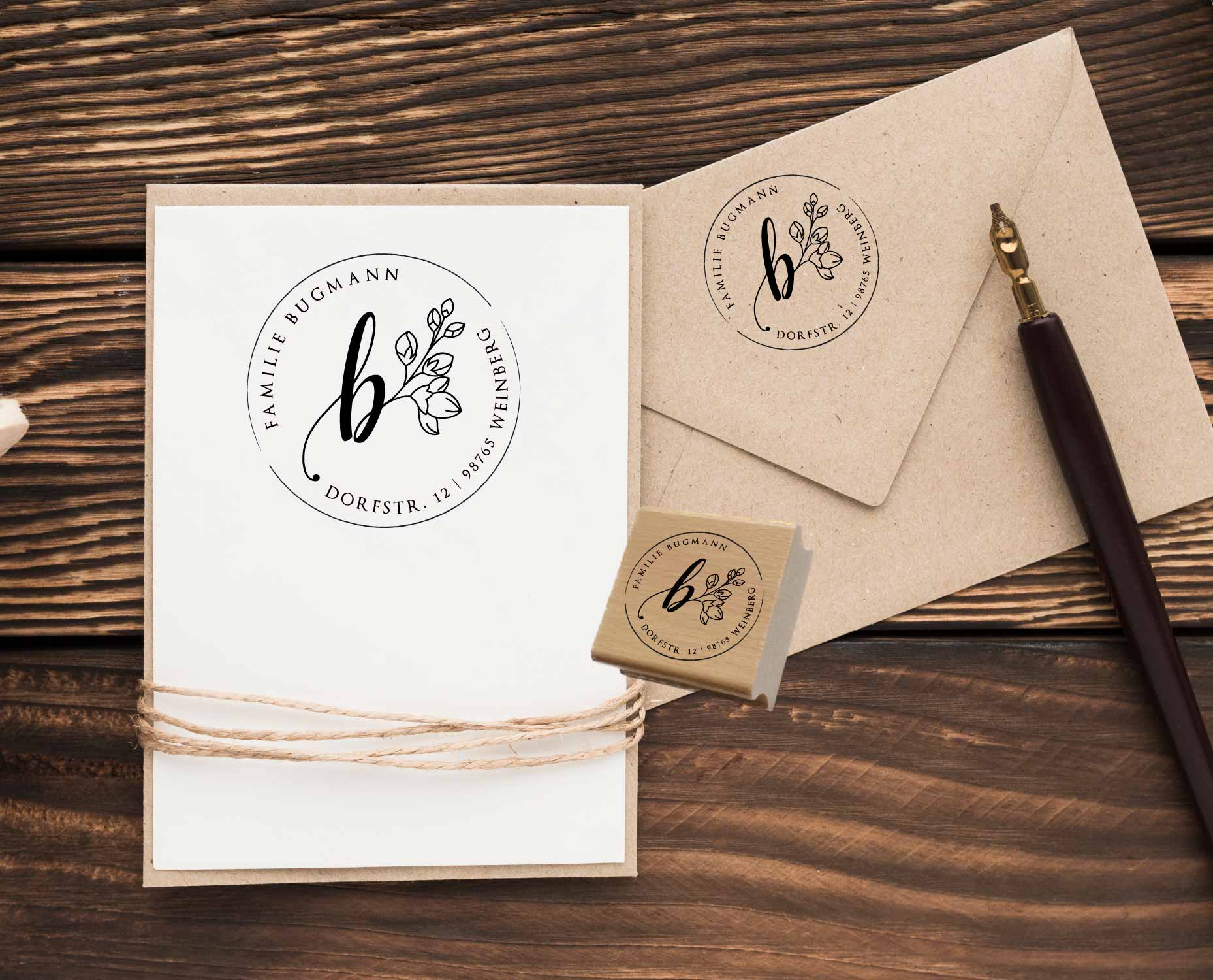 Personalisierter Adresstempel "Bugmann" | 4–10 cm 