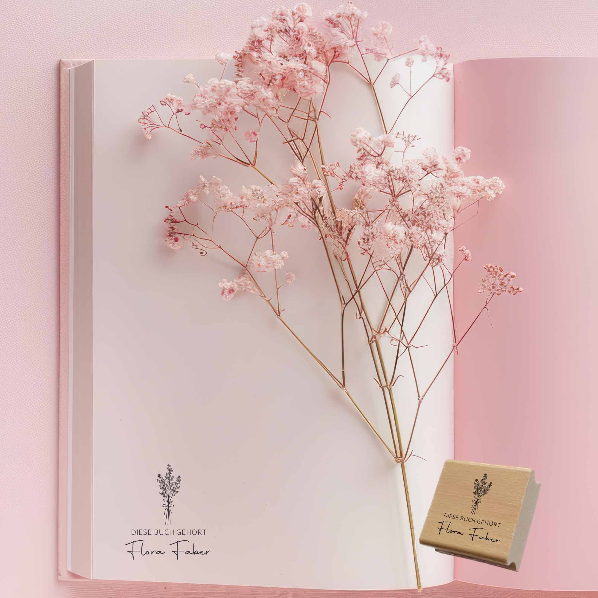 Ex Libris Stempel | feiner Blumenstrauß