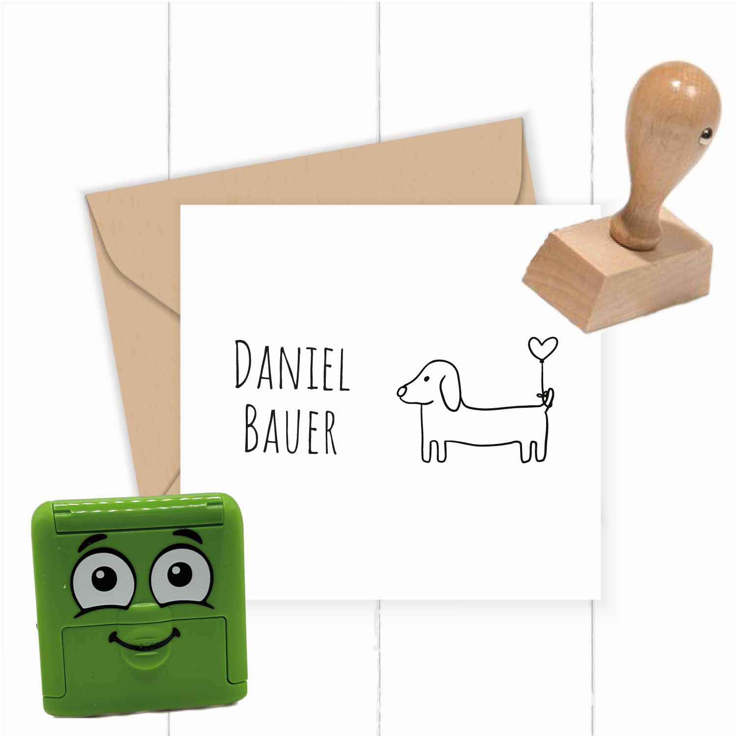 Dein personalisierter Textilstempel „Dackel“ | 38 x 14 mm