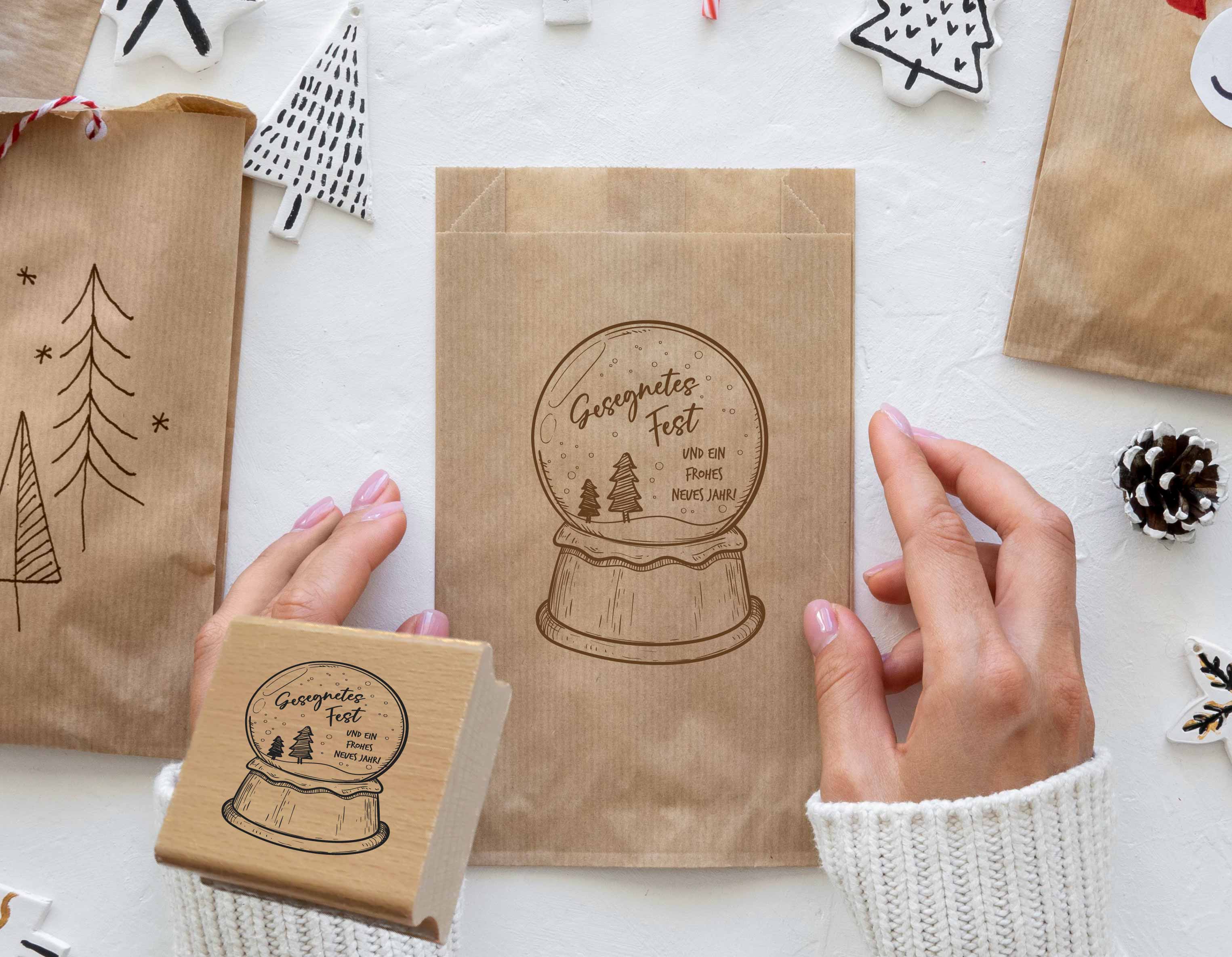 WeihnachtsSTEMPEL Kugel "Gesegnete Fest"