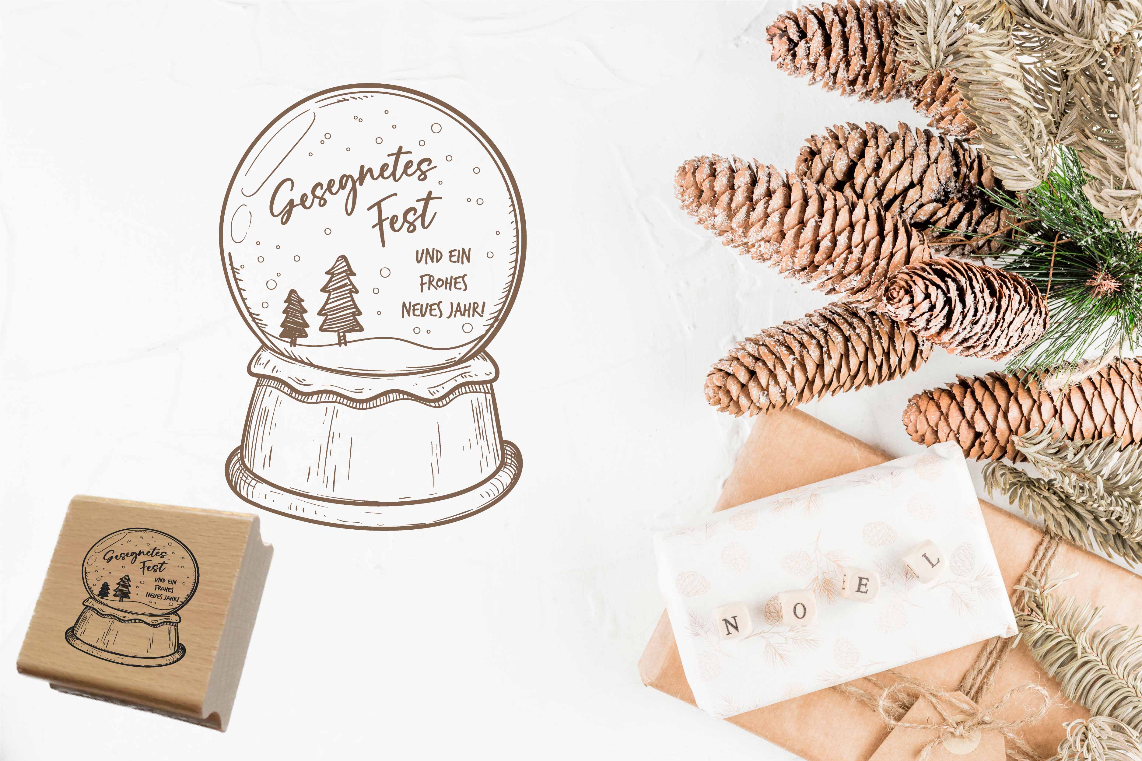 WeihnachtsSTEMPEL Kugel "Gesegnete Fest"