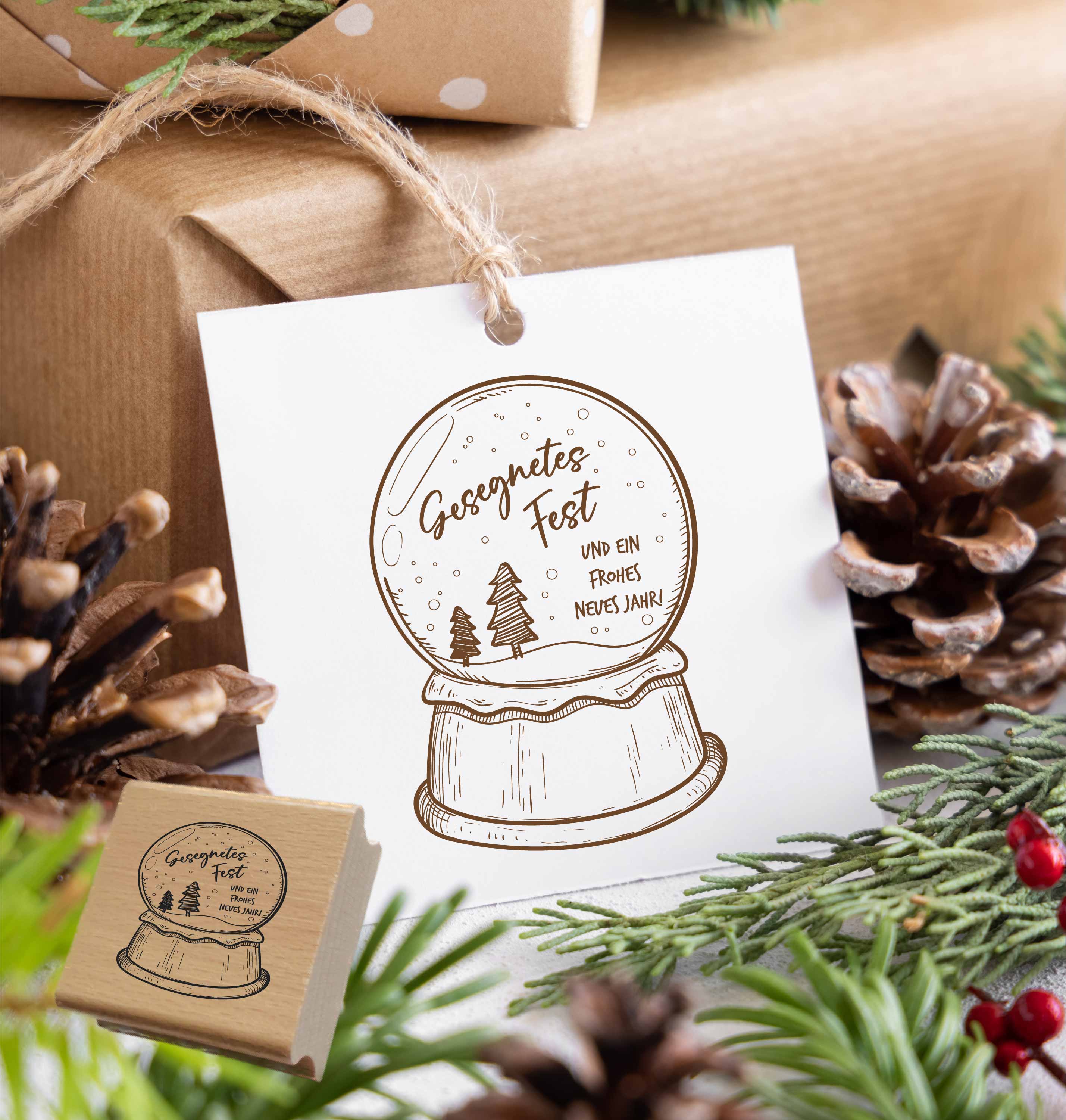 WeihnachtsSTEMPEL Kugel "Gesegnete Fest"