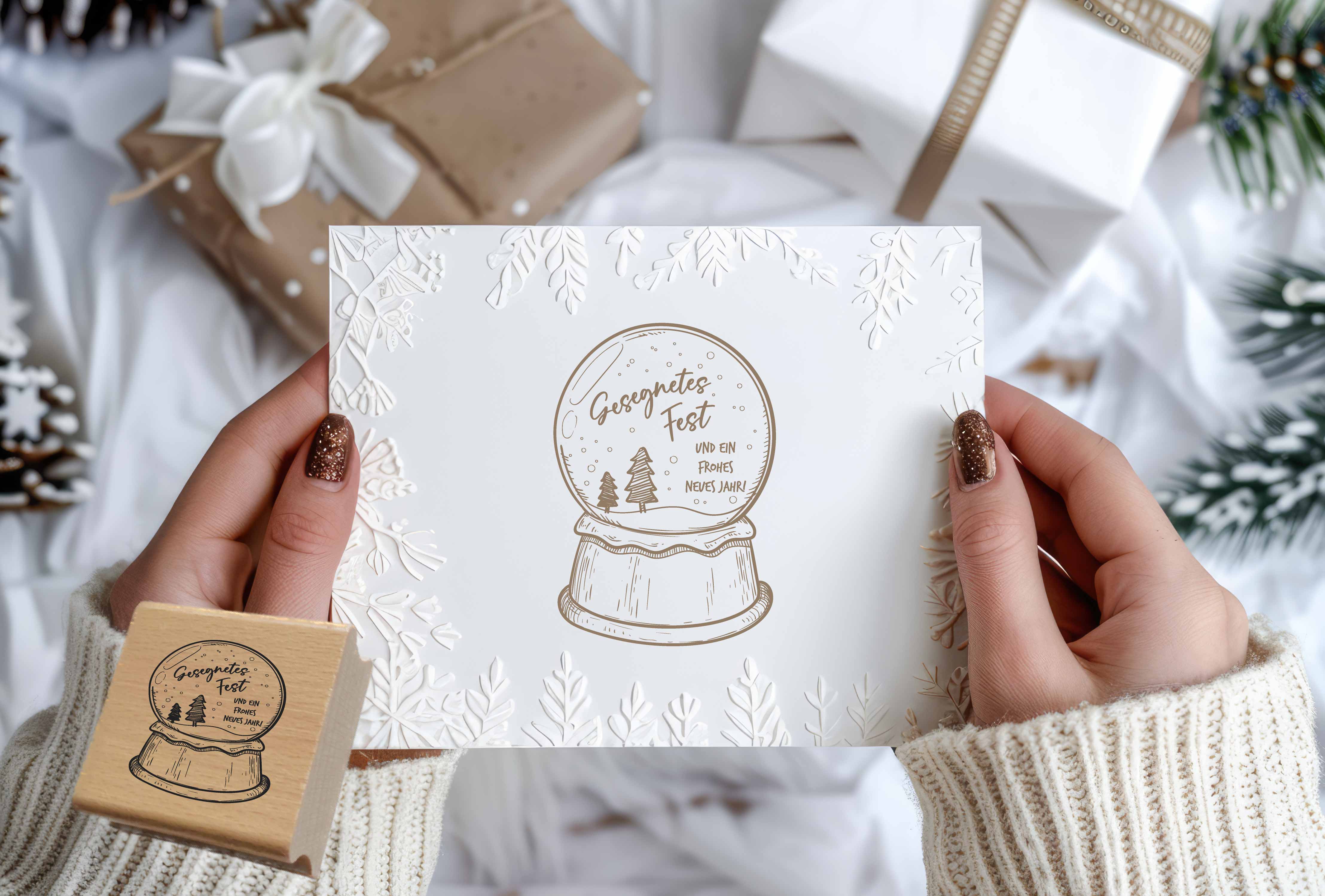 WeihnachtsSTEMPEL Kugel "Gesegnete Fest"