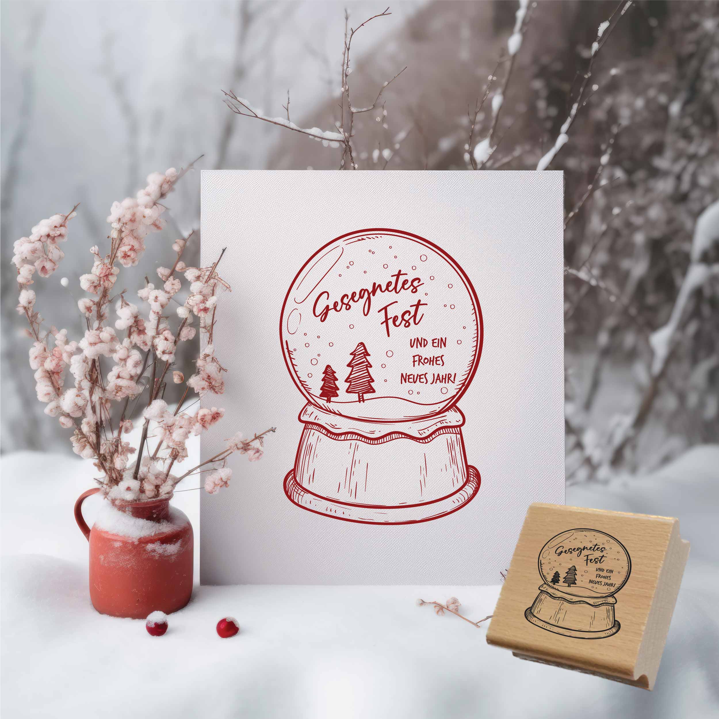 WeihnachtsSTEMPEL Kugel "Gesegnete Fest"