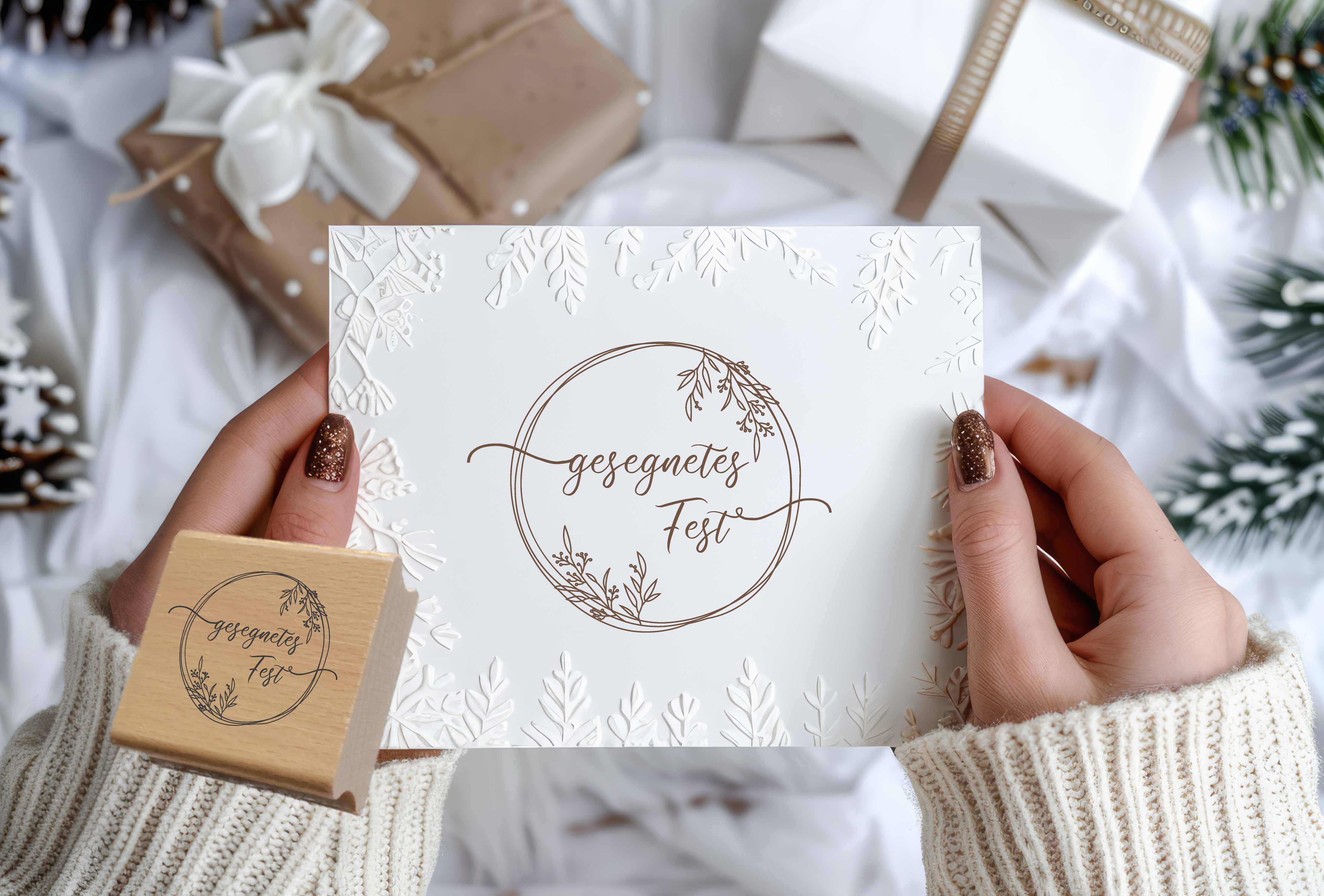 Weihnachts-STEMPEL "gesegnetes Fest"