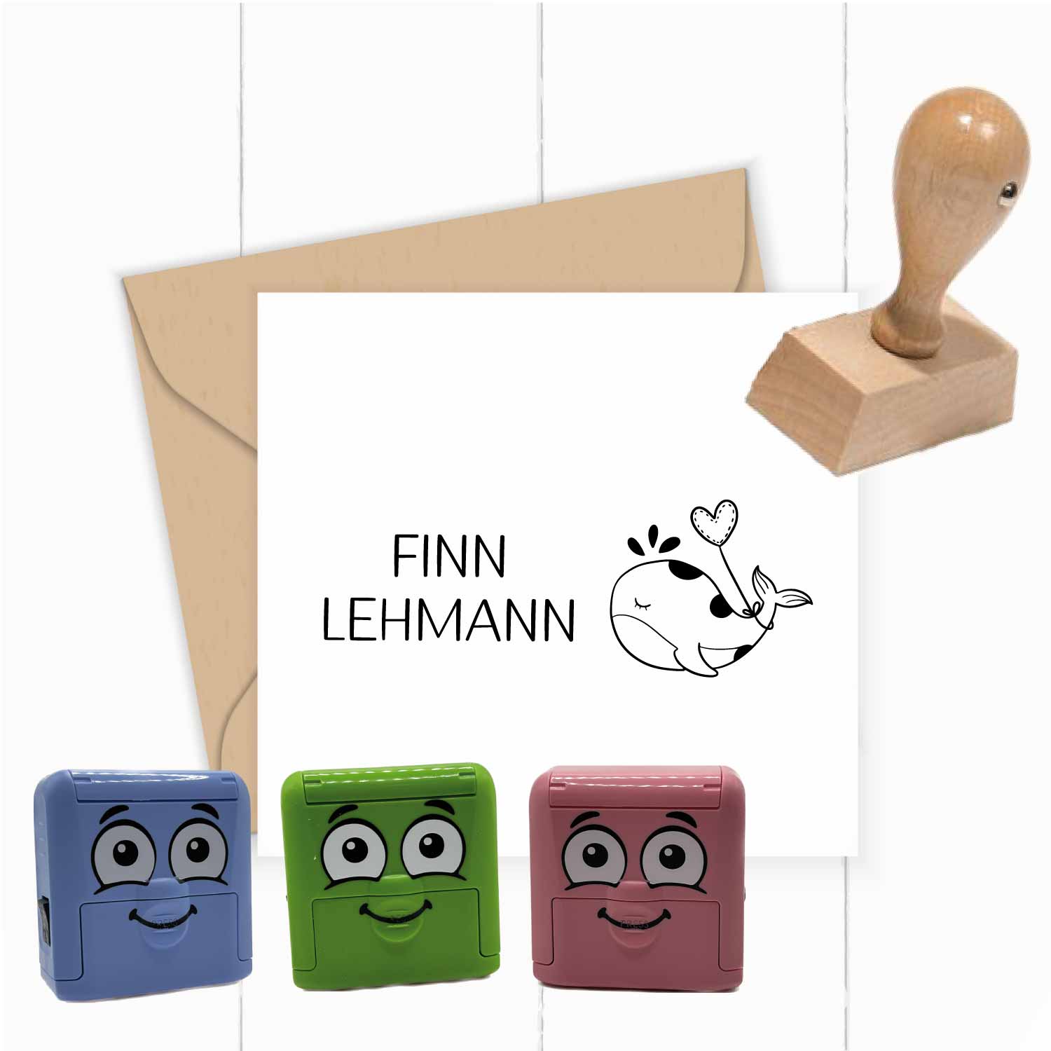 Dein personalisierter Textilstempel „Wal“ | 38 x 14 mm