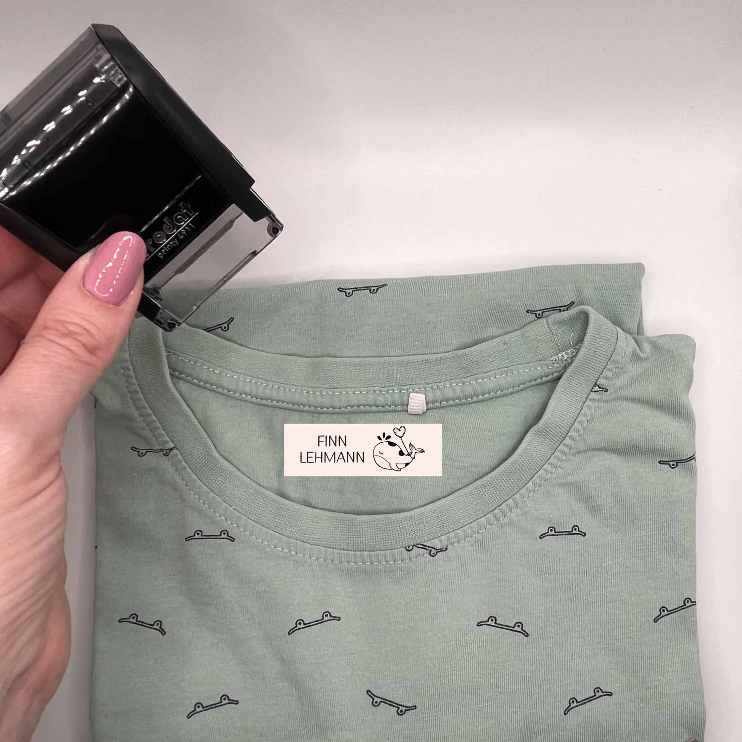 Dein personalisierter Textilstempel „Wal“ | 38 x 14 mm