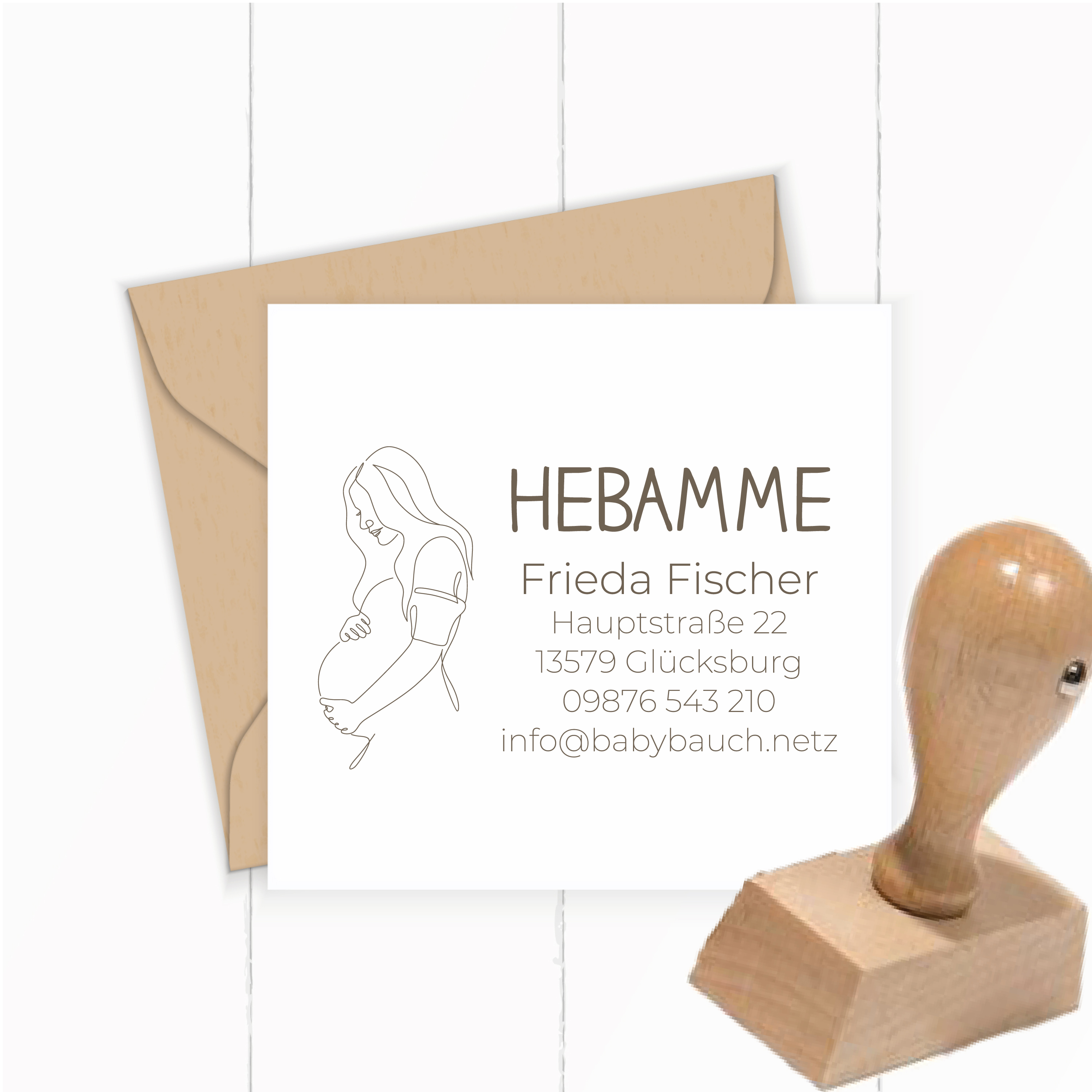 Personalisierter Hebammenstempel<br> – passend für den Mutterpass