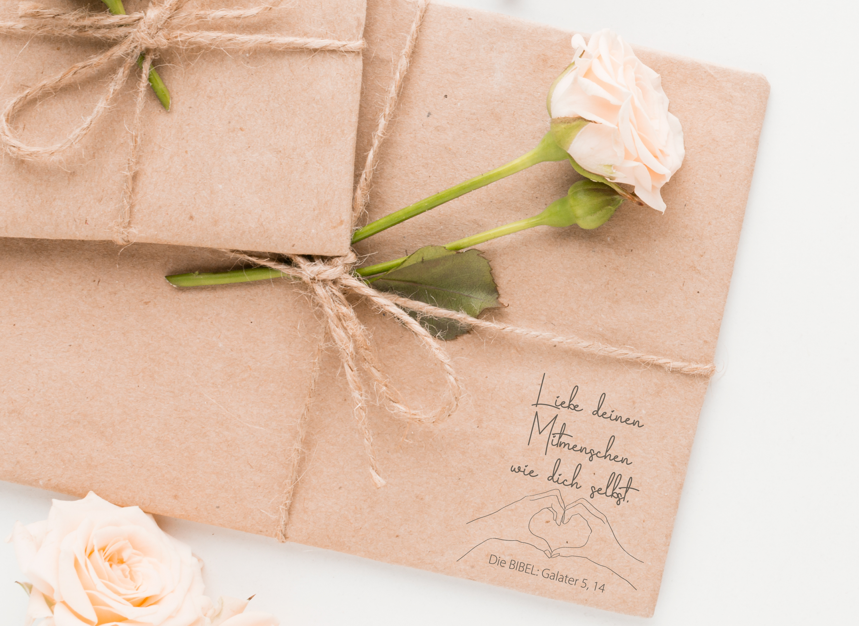 Bibelversstempel Liebe deinen Mitmenschen wie dich selbst. Galater 5,14