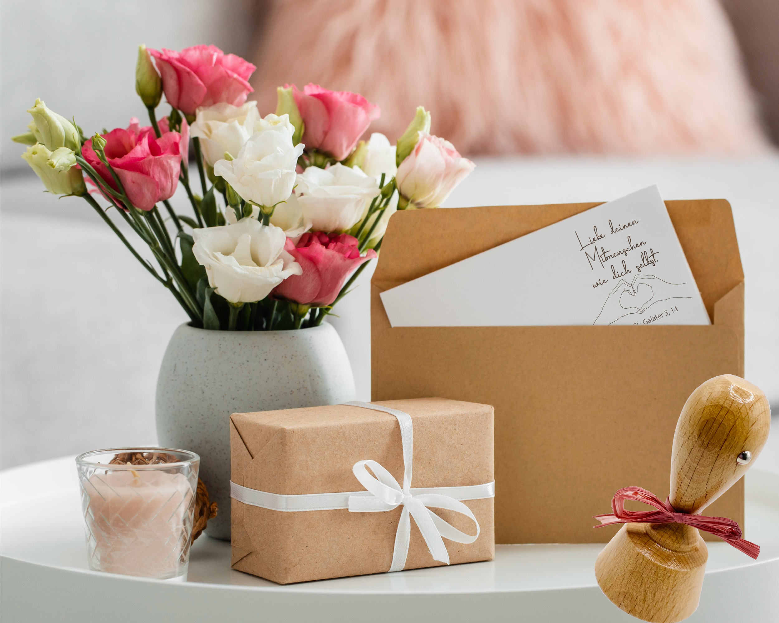 Bibelversstempel Liebe deinen Mitmenschen wie dich selbst. Galater 5,14