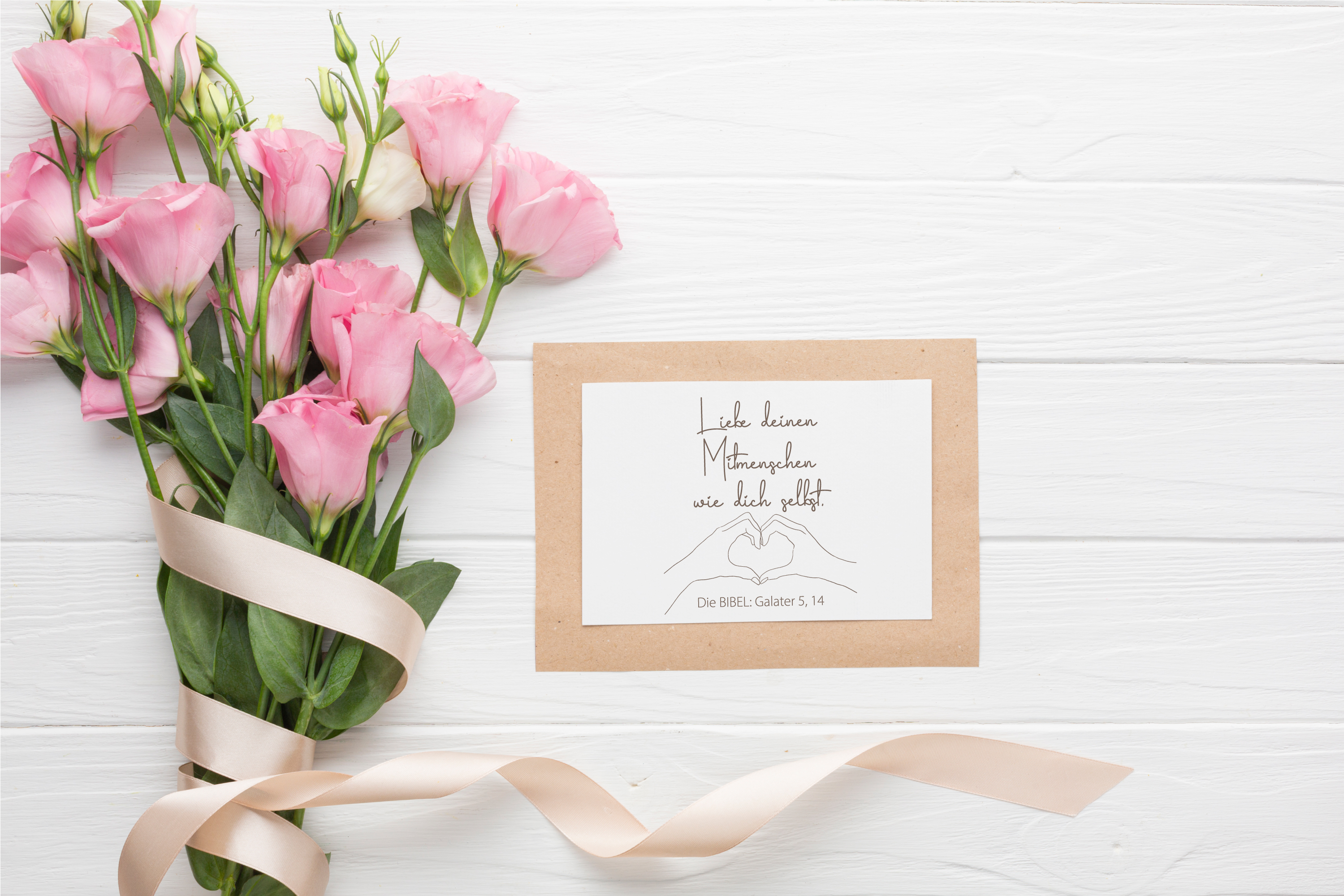 Bibelversstempel Liebe deinen Mitmenschen wie dich selbst. Galater 5,14