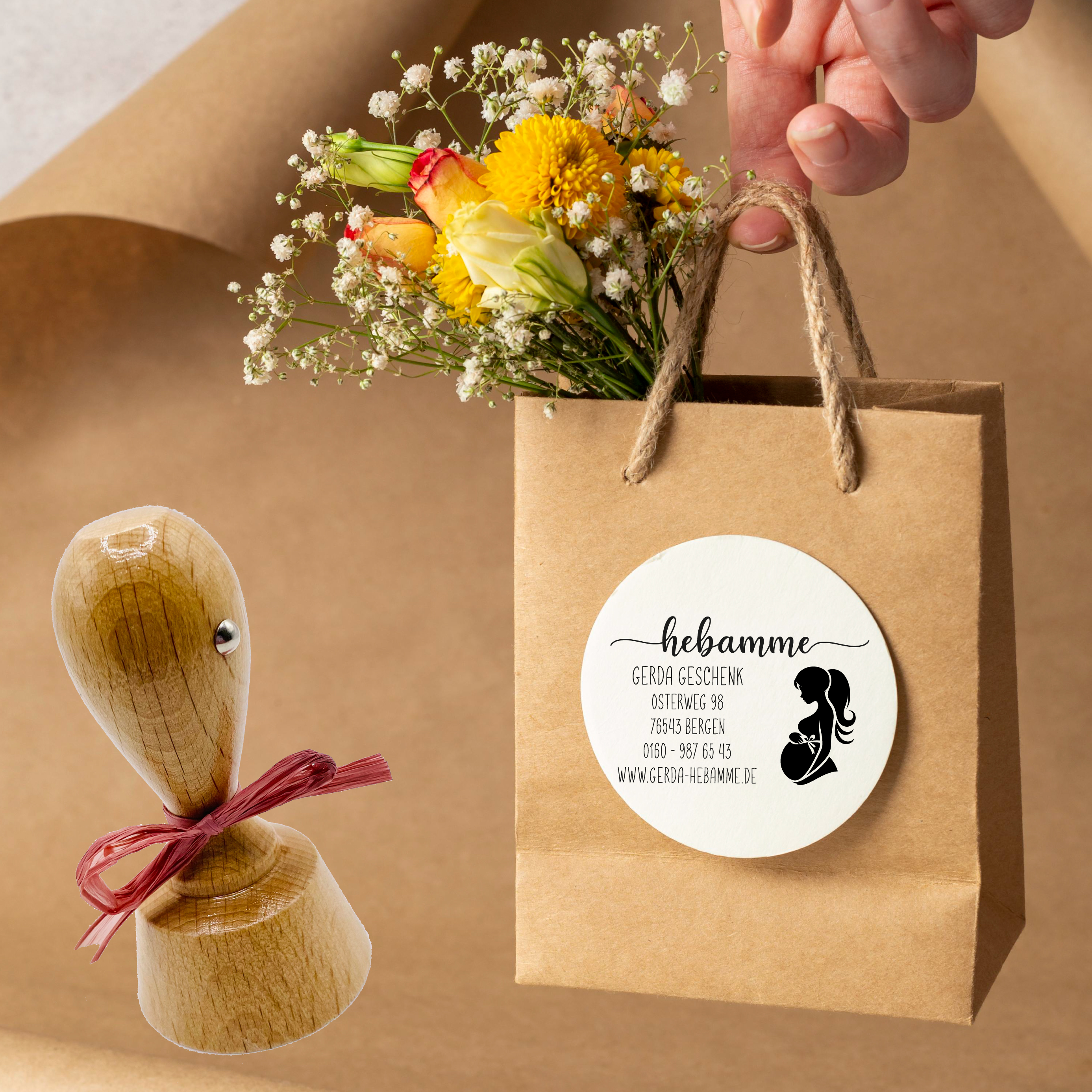 Personalisierter Hebammenstempel<br> – passend für den Mutterpass