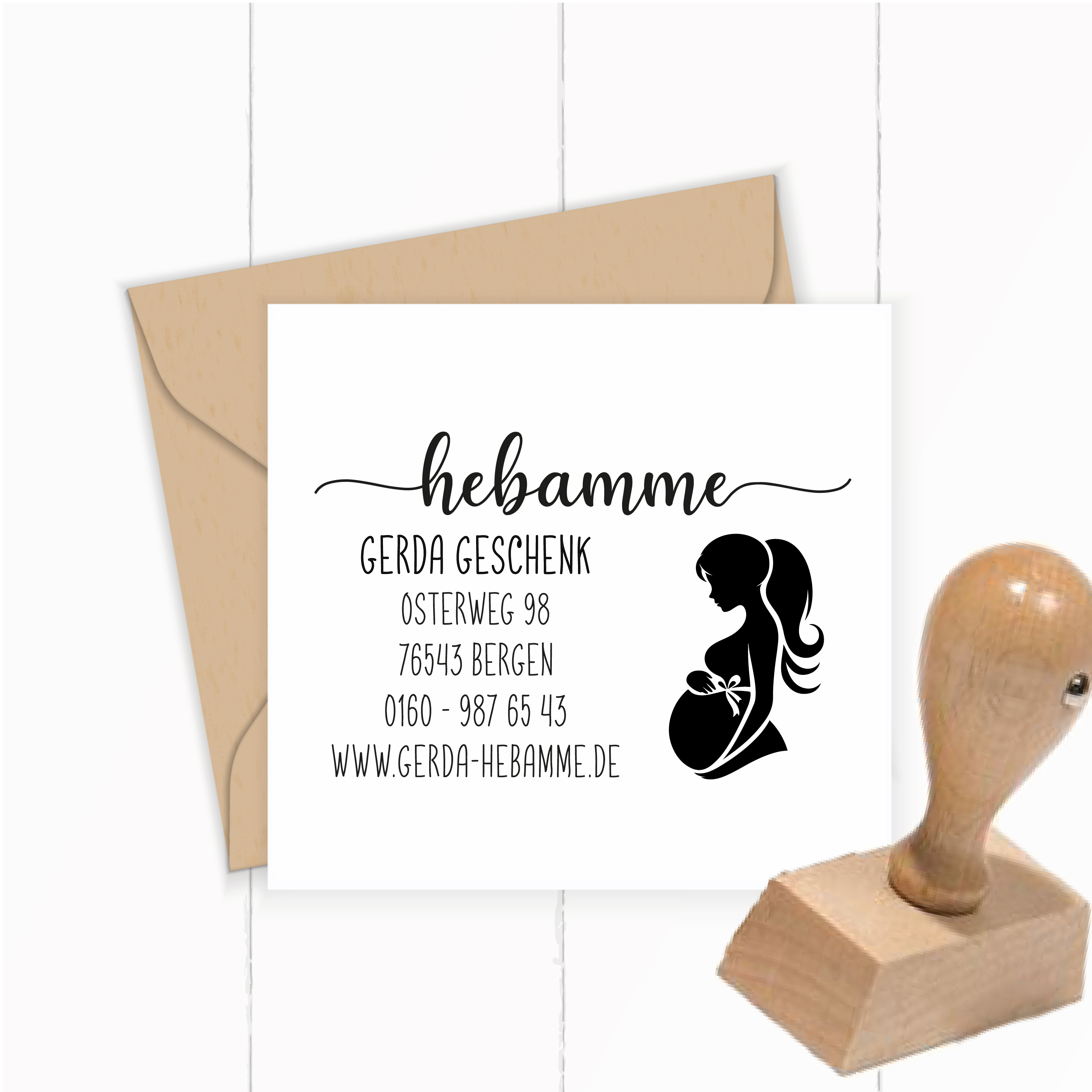 Personalisierter Hebammenstempel<br> – passend für den Mutterpass