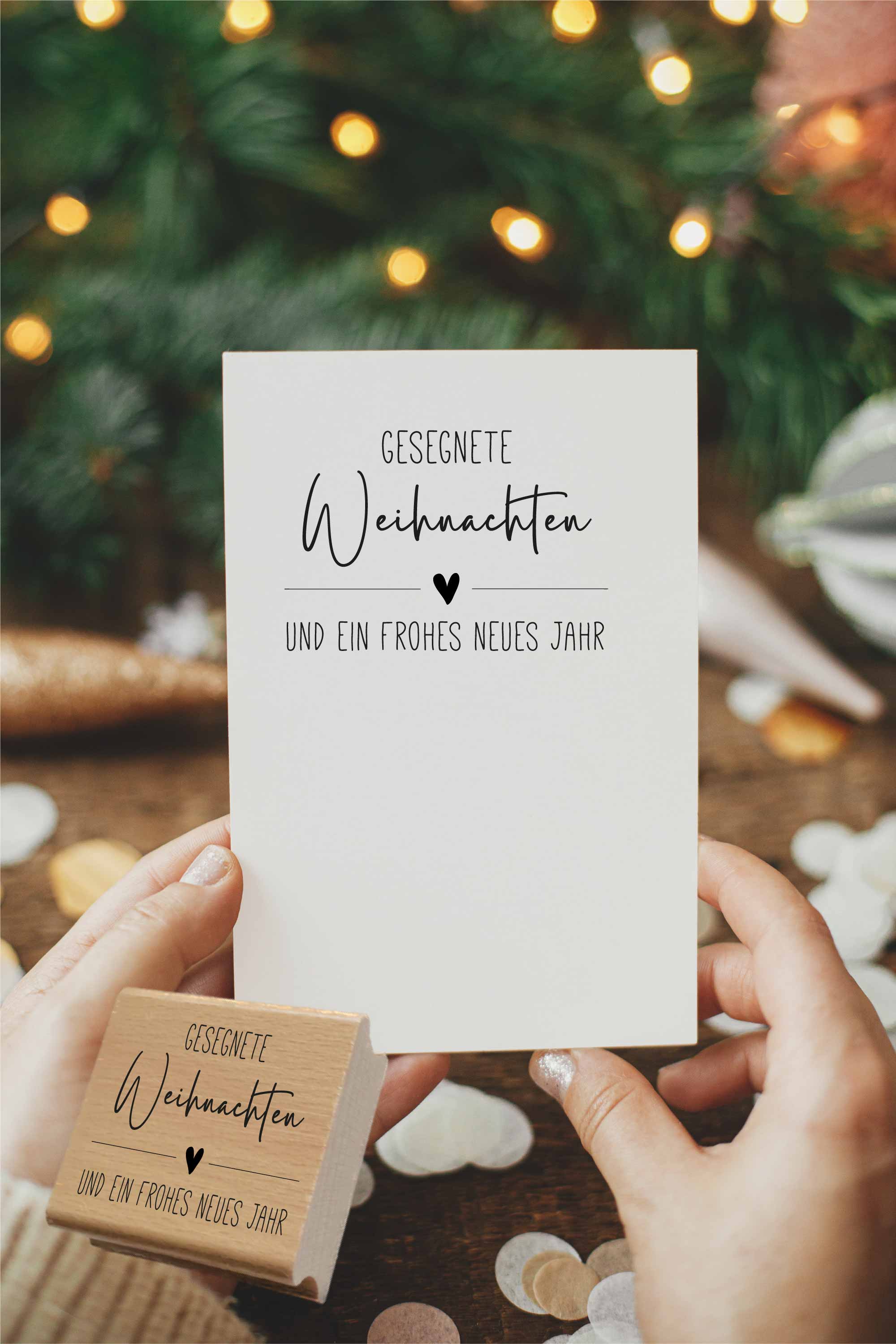 Weihnachts STEMPEL "Gesegnete Weihnachten und ein frohes neues Jahr" 