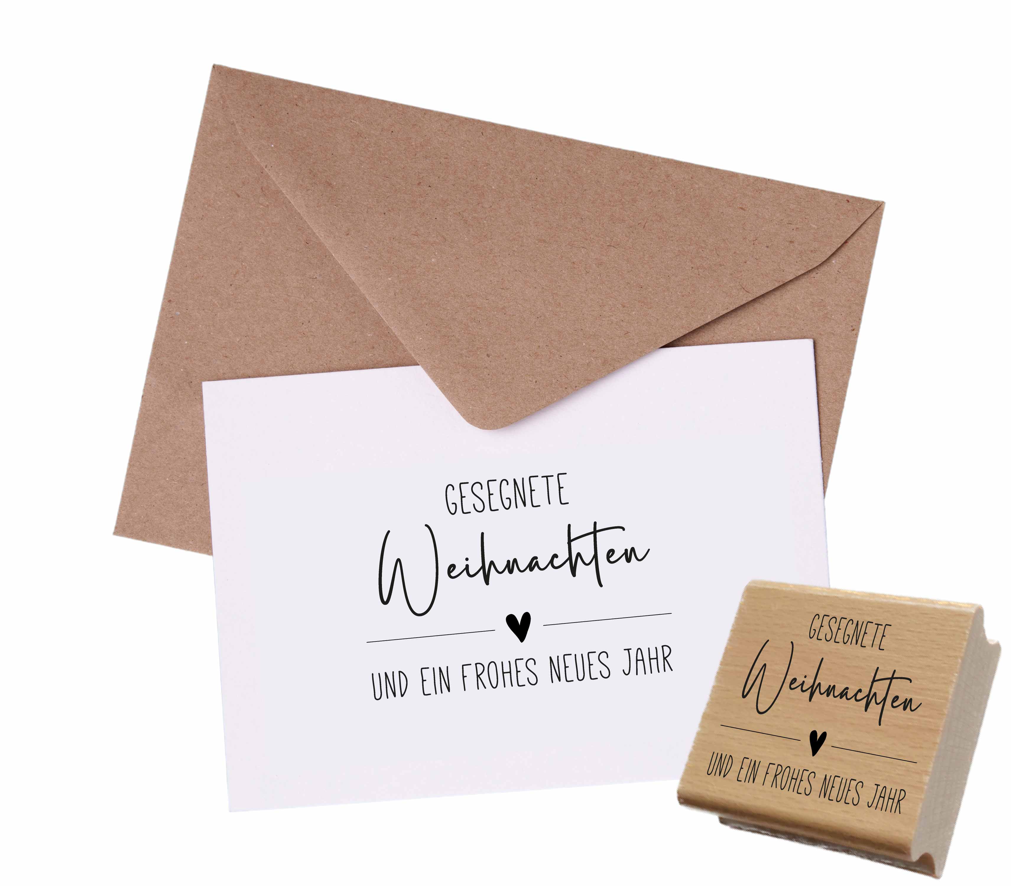 Weihnachts STEMPEL "Gesegnete Weihnachten und ein frohes neues Jahr" 