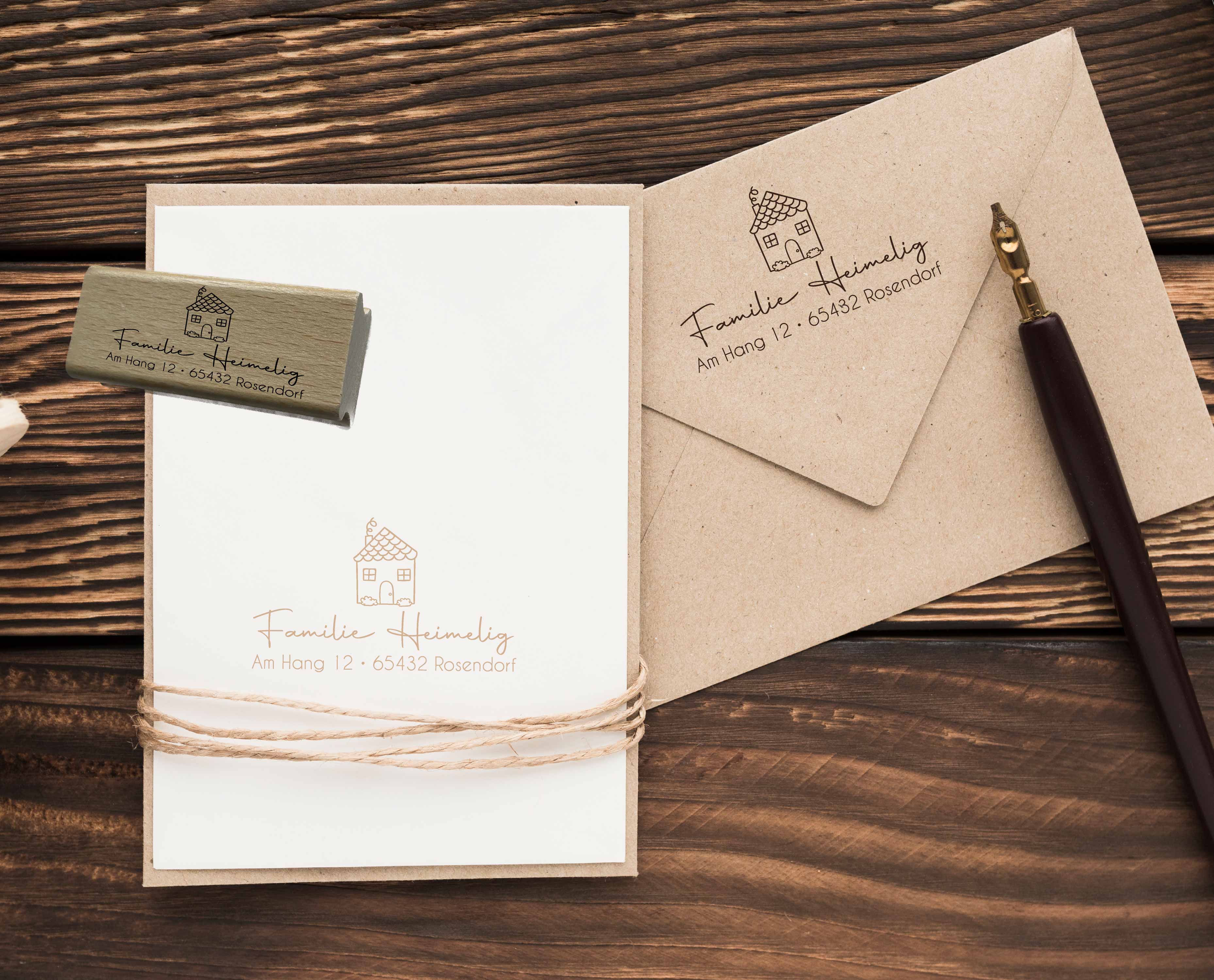 Personalisierter Adresstempel "Haus" | 58 x 22 mm