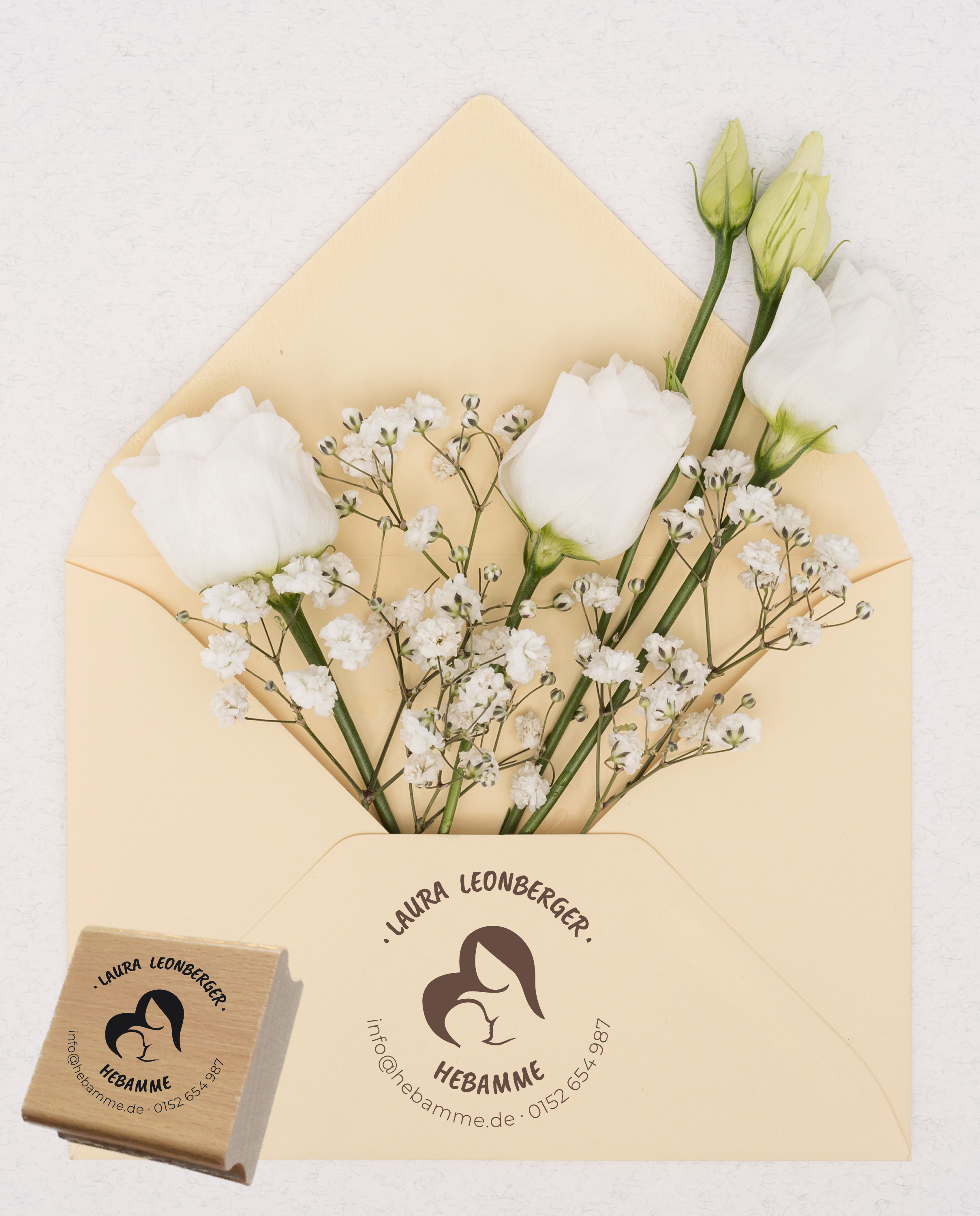 AdressSTEMPEL für Hebammen und Geburtshelfer "Herz"