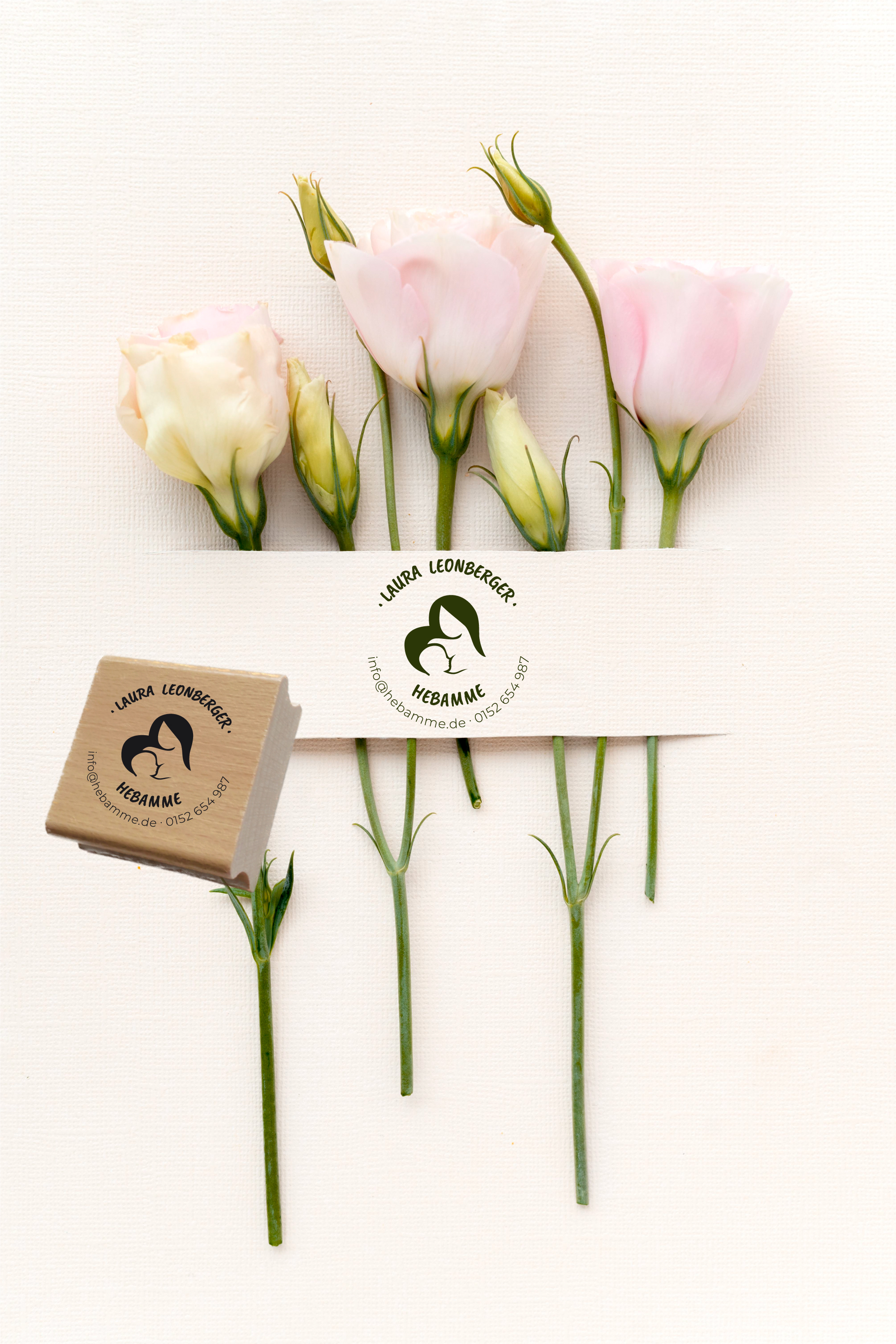 AdressSTEMPEL für Hebammen und Geburtshelfer "Herz"