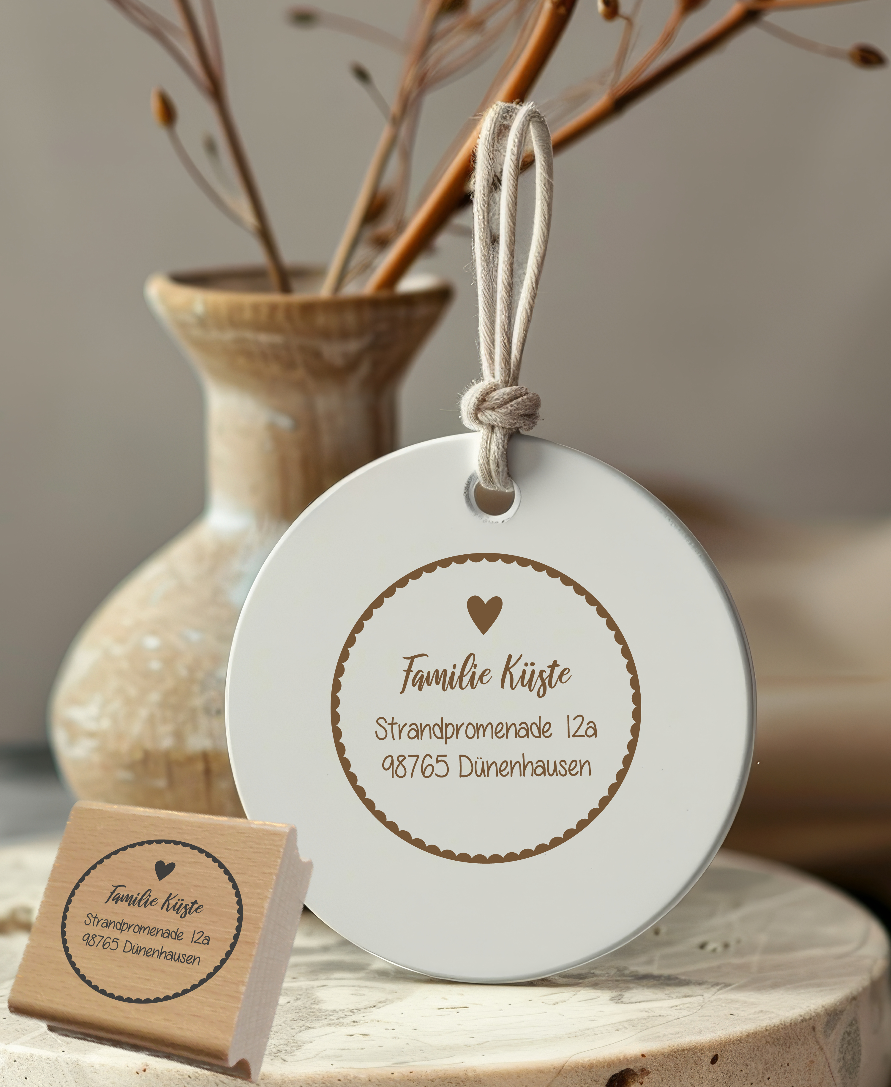 Personalisierter Adresstempel "Herz" | 4–10 cm