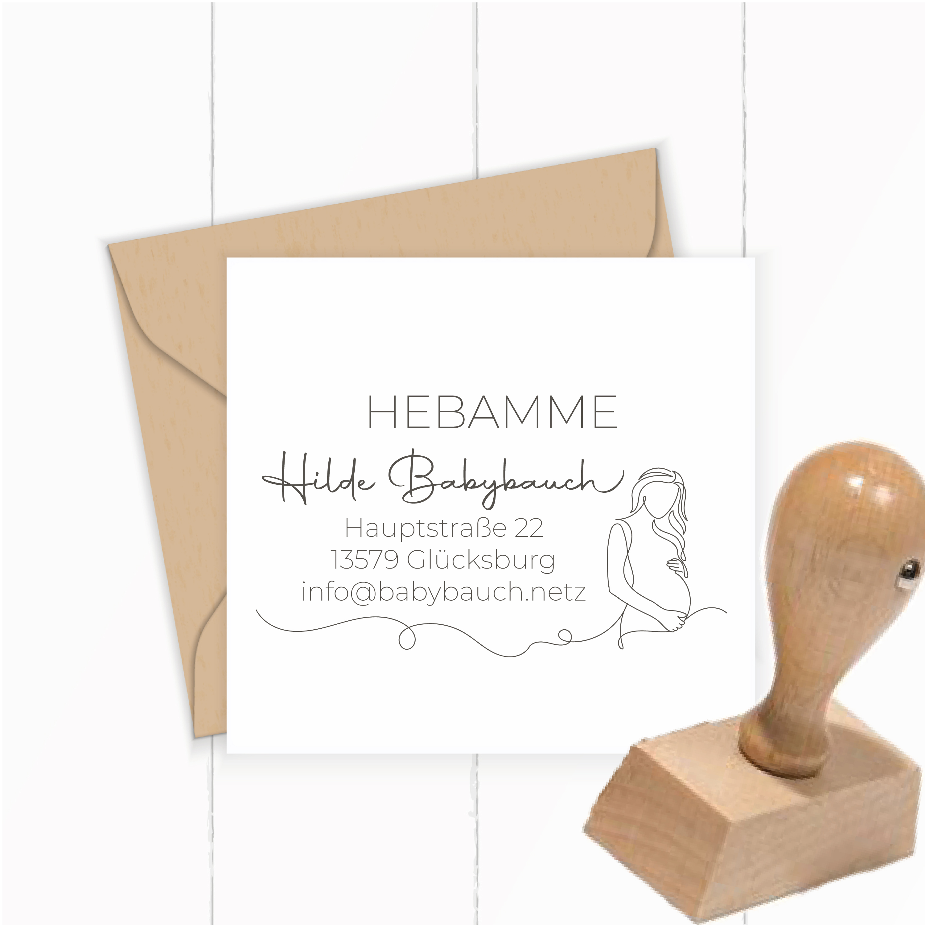 Personalisierter Hebammenstempel<br> – passend für den Mutterpass