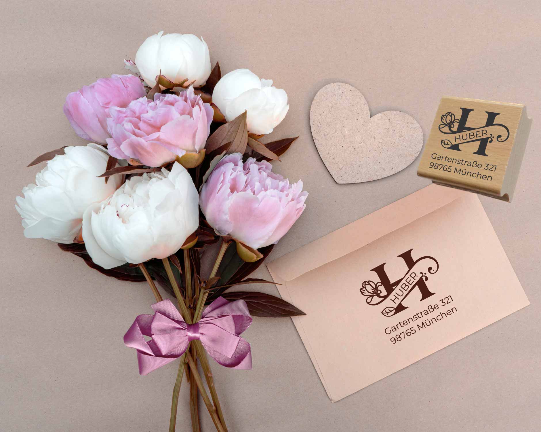 Personalisierter Adresstempel "Huber" | 4–10 cm 