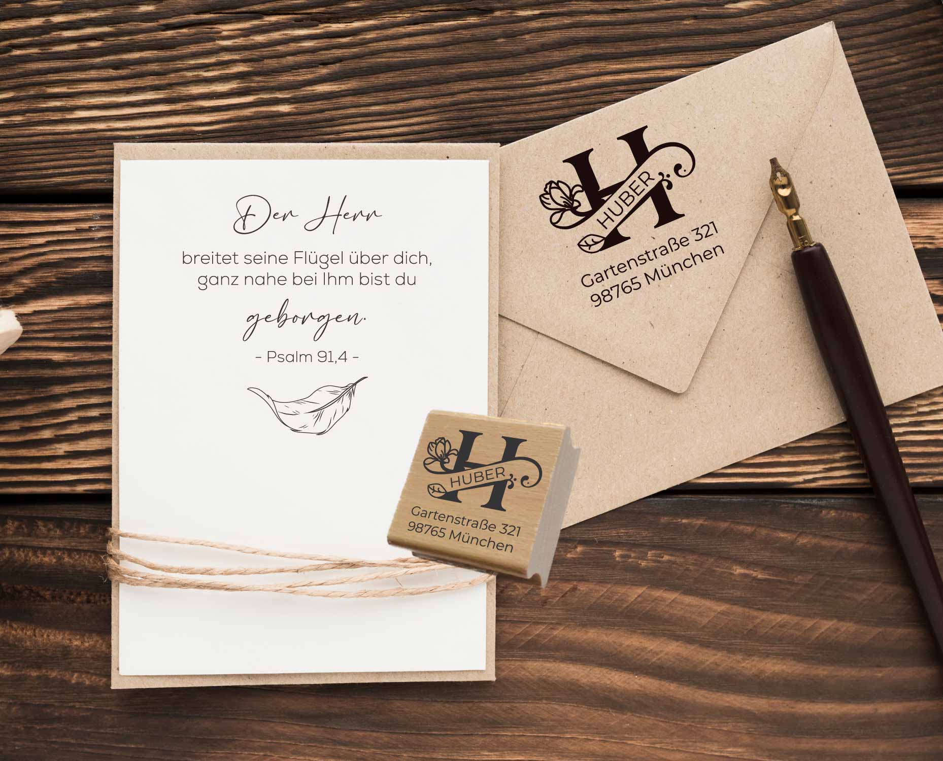 Personalisierter Adresstempel "Huber" | 4–10 cm 