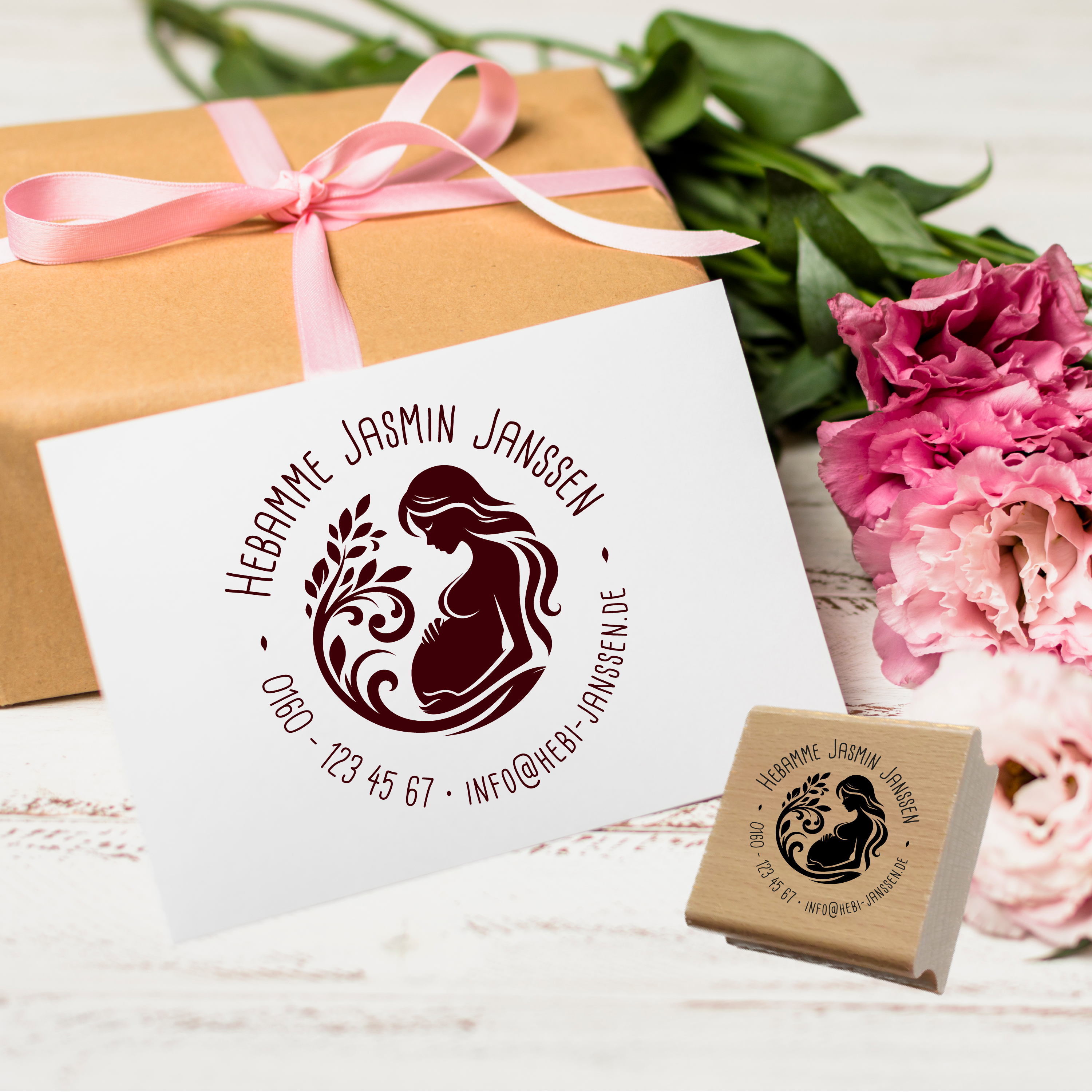 AdressSTEMPEL für Hebammen und Geburtshelfer "Jasmin"