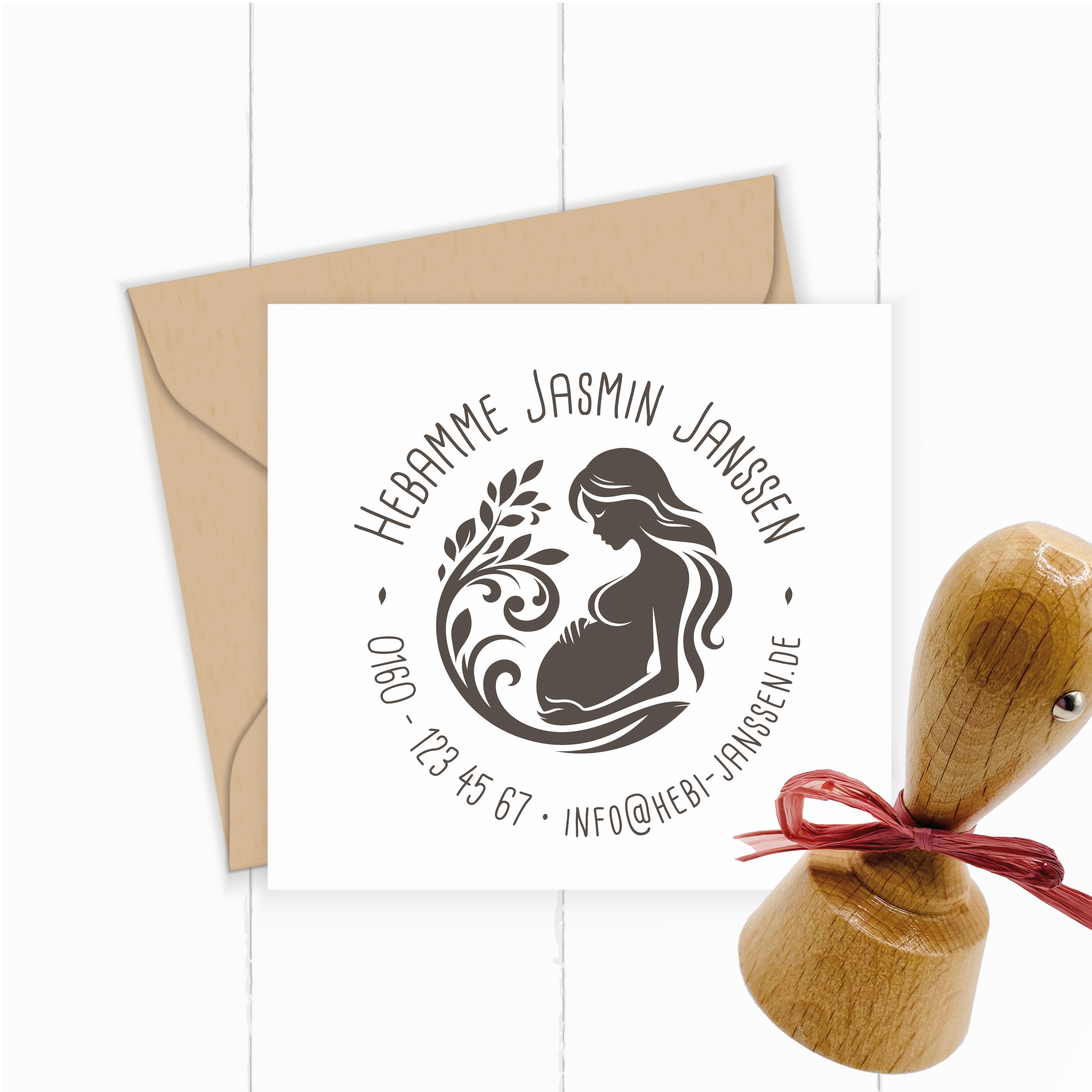 AdressSTEMPEL für Hebammen und Geburtshelfer "Jasmin"