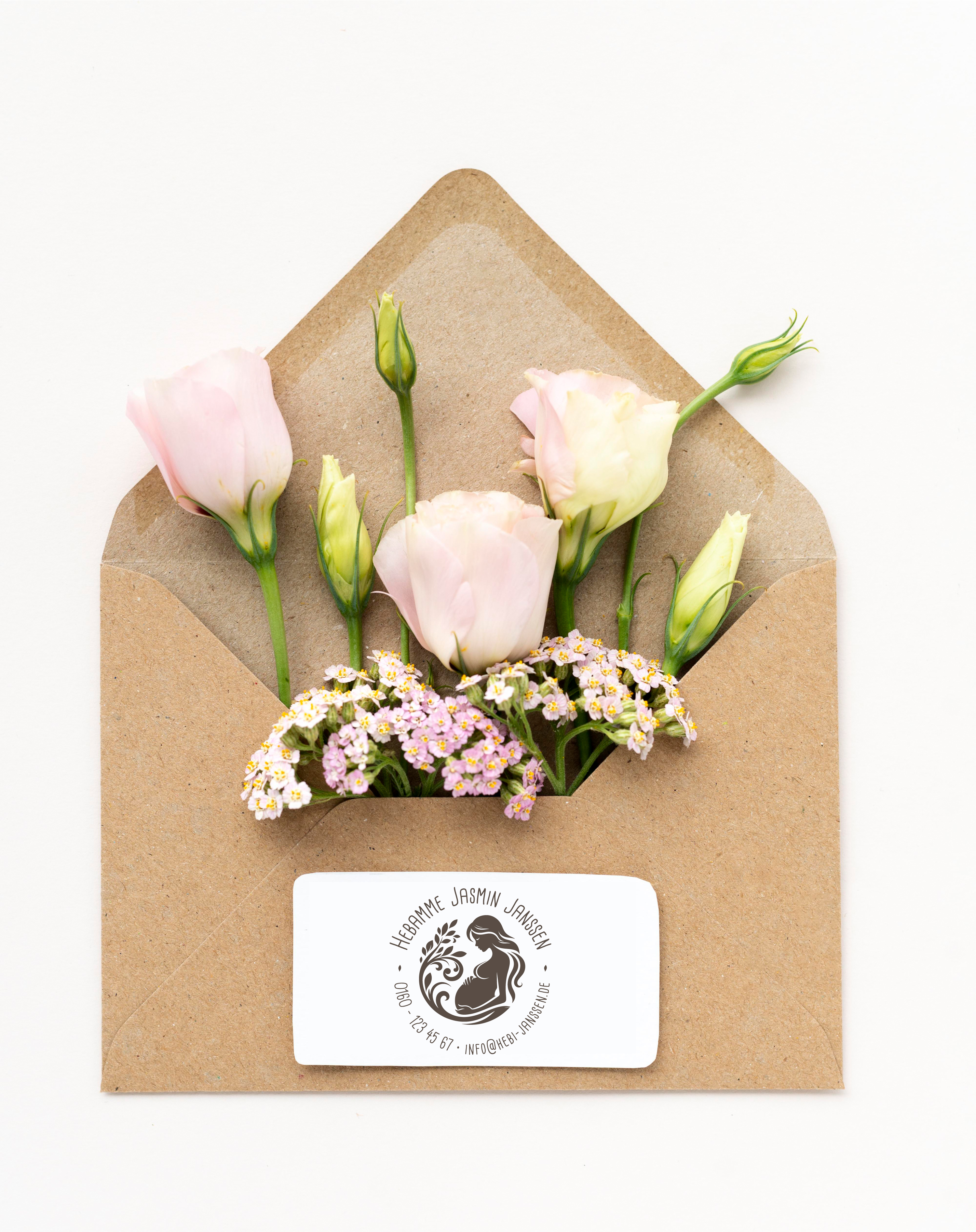 AdressSTEMPEL für Hebammen und Geburtshelfer "Jasmin"